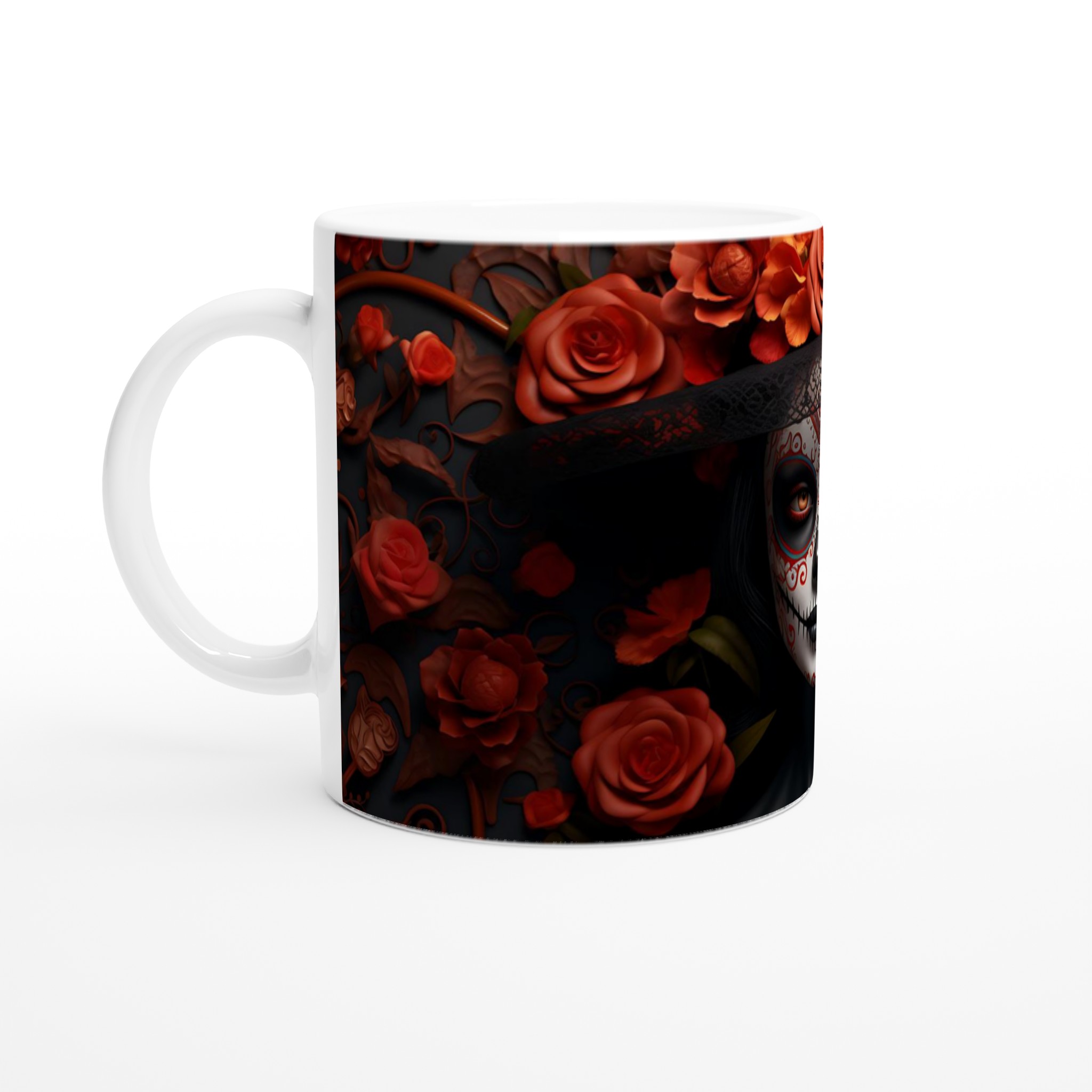 Catrina Day of the Dead 11oz Keramikmugg – Elegant Design för Kaffe & Te i Sju Färgval 1 30a7ed9f-f30c-4a32-9b65-ad13a2934b48