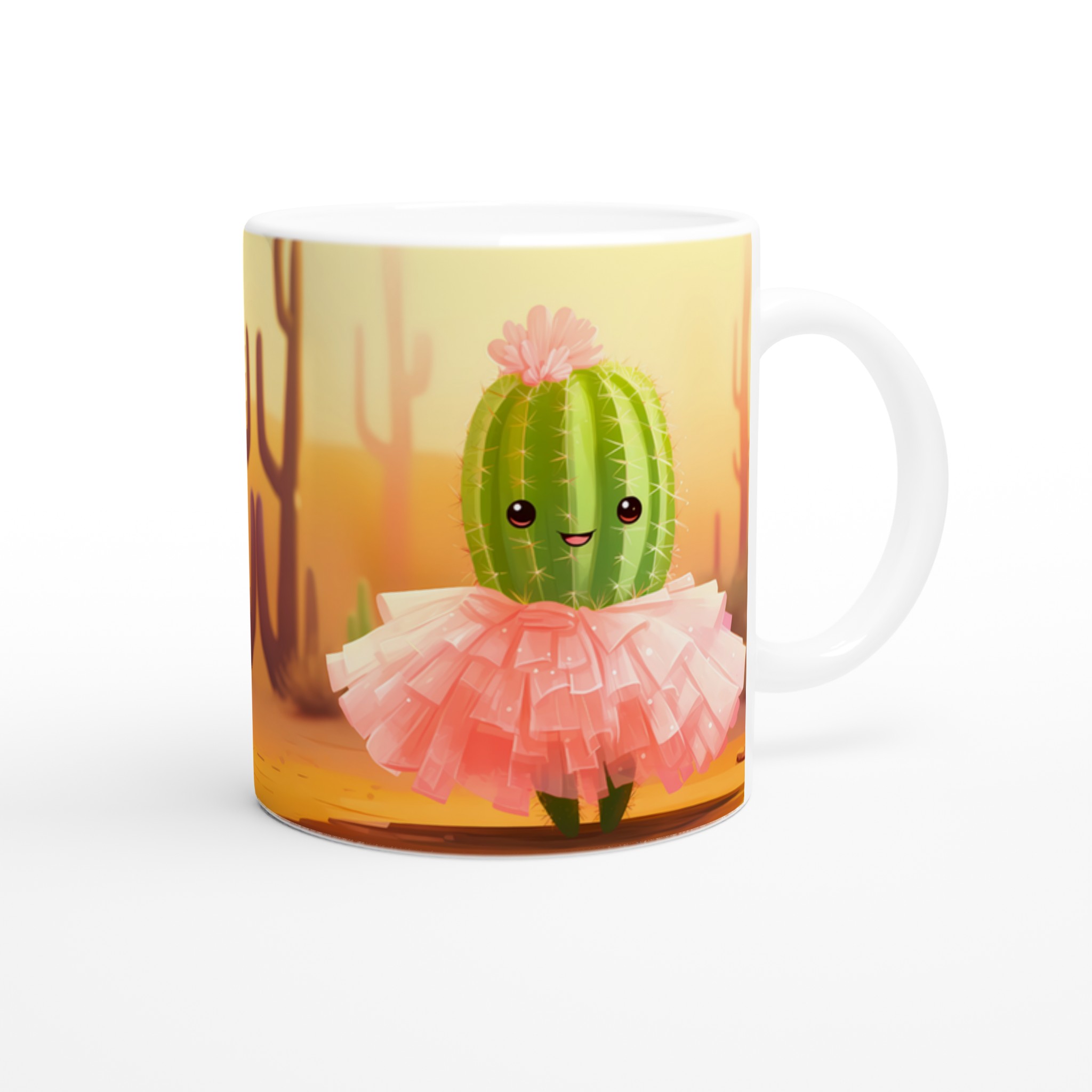 Söt Kaktus Ballerina Kaffemugg – Förtjusande Kawaii Keramikmugg i ditt val av 7 färger 9 3147a142-ad75-4e9e-904f-27a2529bb526