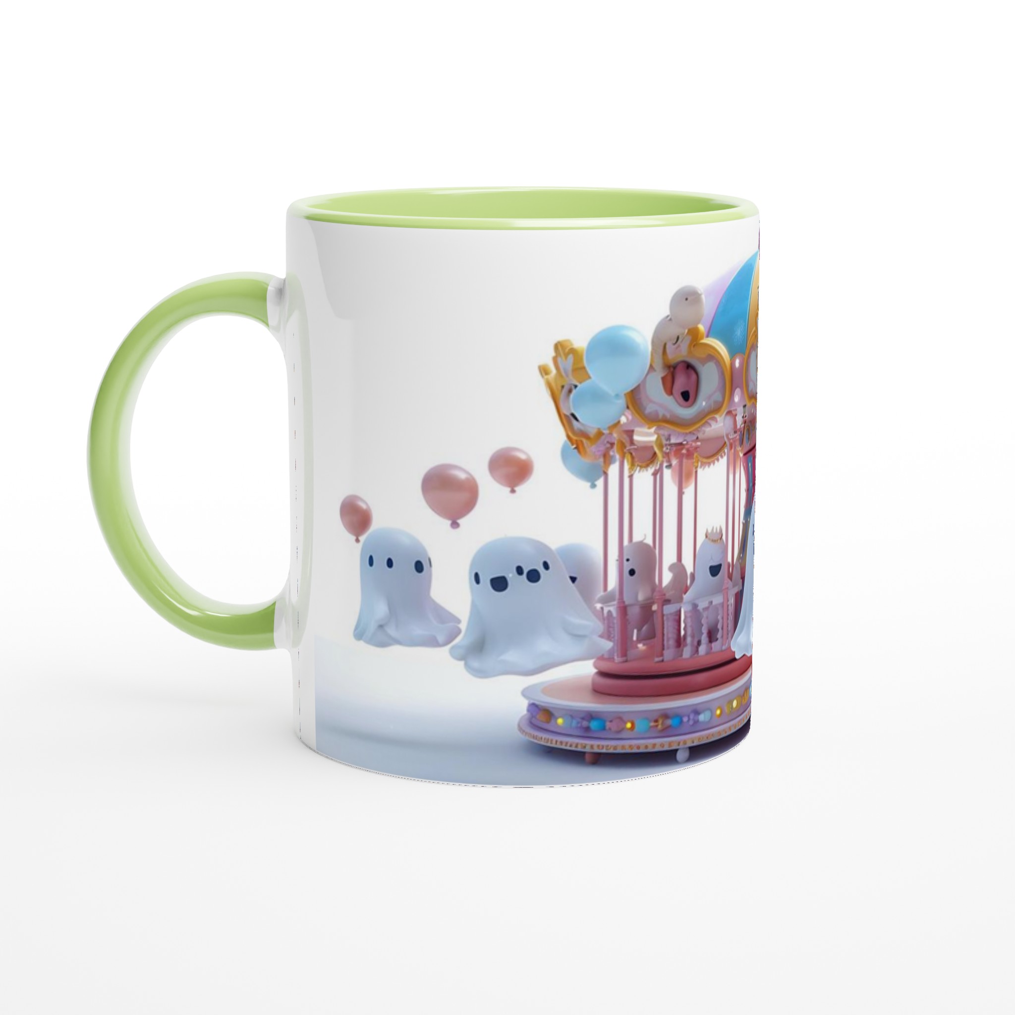 Söt Spökkarusell Keramikmugg – Lekfull Design i Pastellfärger, 11 oz 3 315352b0-c322-44bf-9d3f-68aefd7d992e