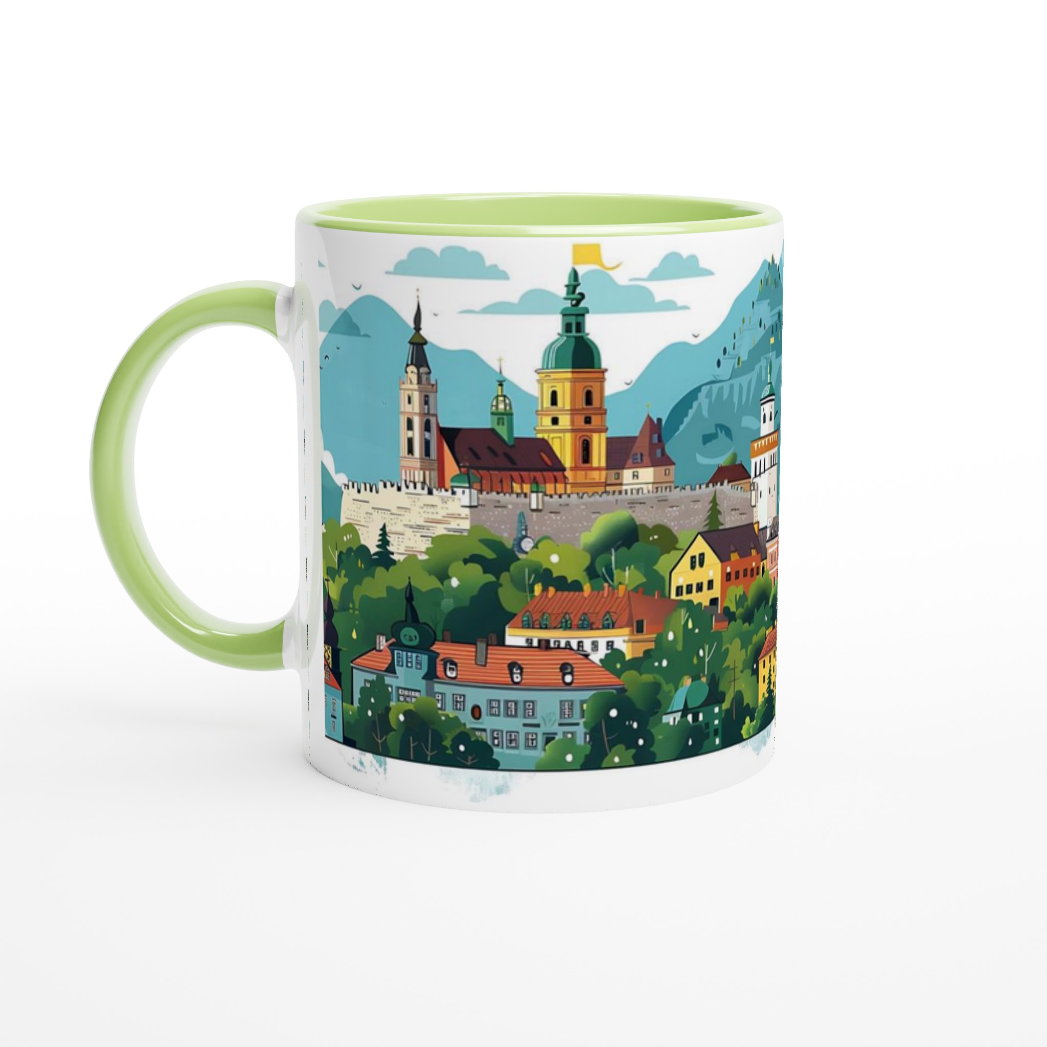 Europeisk Stadsmugg - Charmig Urban Panoramadesign i Din Valfria Färg, 11oz Keramik 3 33268182-d834-40ca-8849-99eada6fbb49