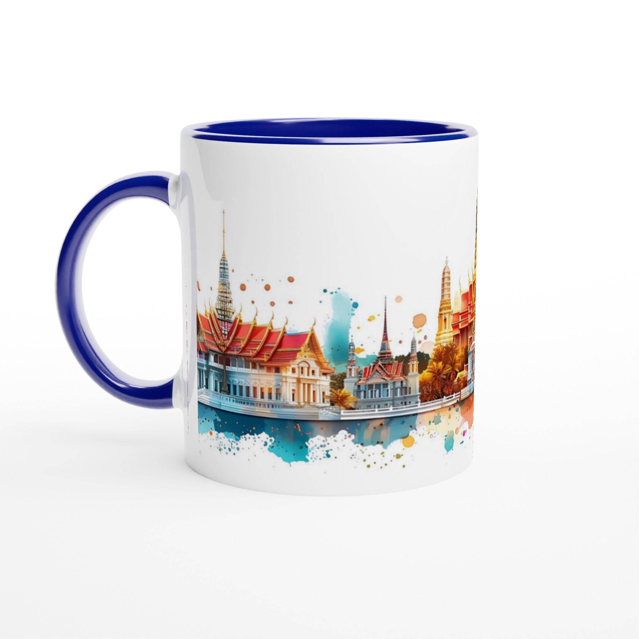 Bangkok Skyline Akvarell Mugg - 11oz Keramikmugg i Valfri Färg, Diskmaskinsäker & Livfull Design 4 334914fc-5fd9-4eba-b0d8-0d57eec2e017