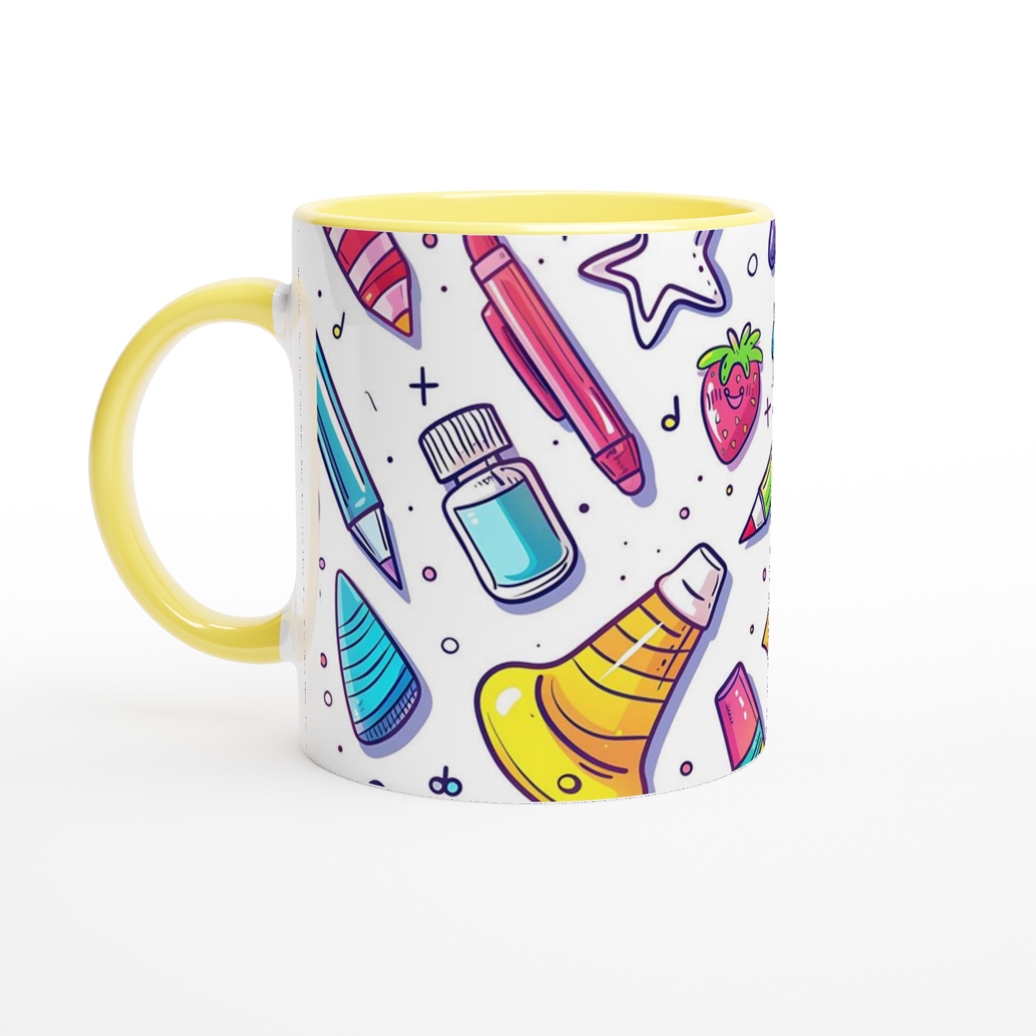Kreativ Mugg med Tecknade Kontorsprylar – 11oz Keramikmugg i ditt val av 7 livfulla färger! 5 3376d36b-7984-4a41-a2c5-de79f29bd6c6