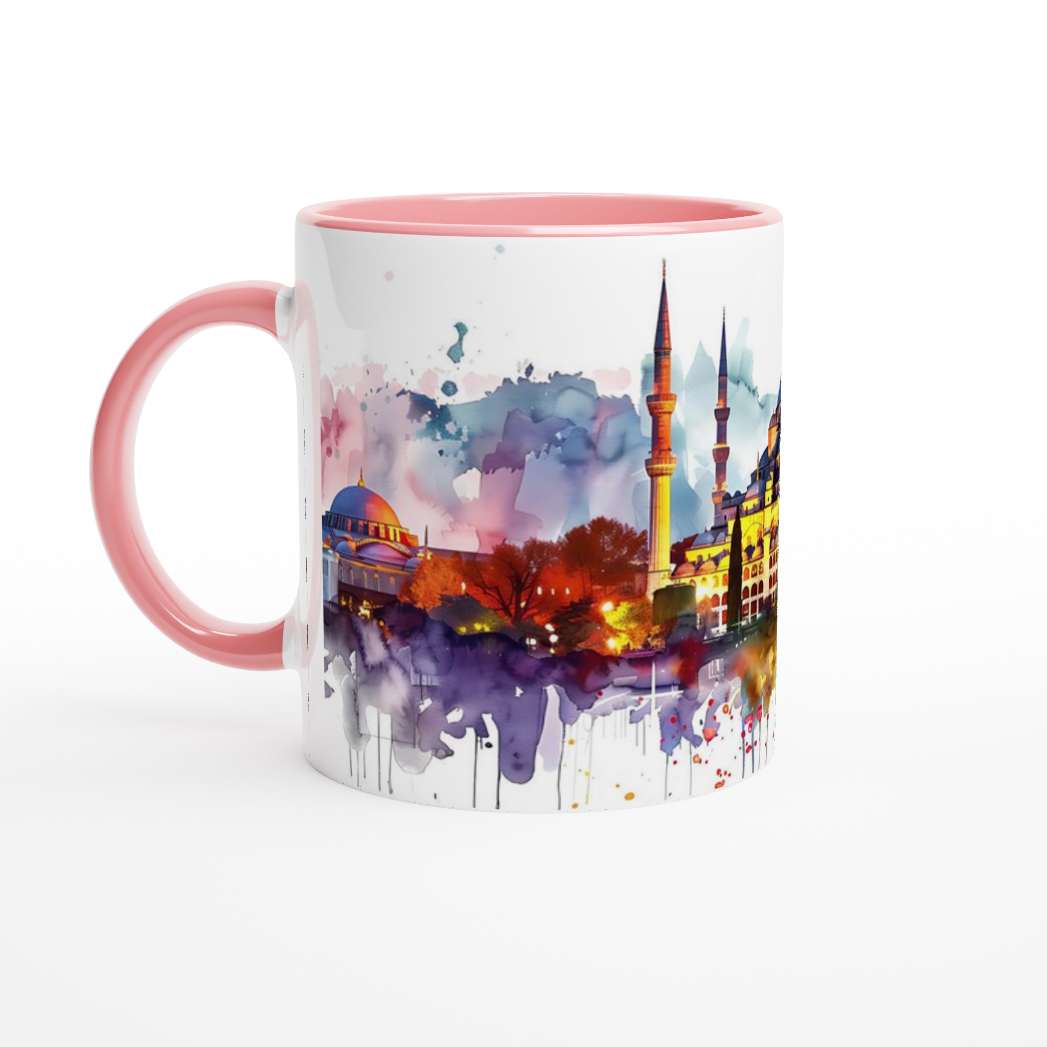 Istanbul Watercolor Skyline Mugg – Konstnärlig Siluett i Klara Färger 6 339e87ec-2276-4d63-afd8-33e6be2413e3