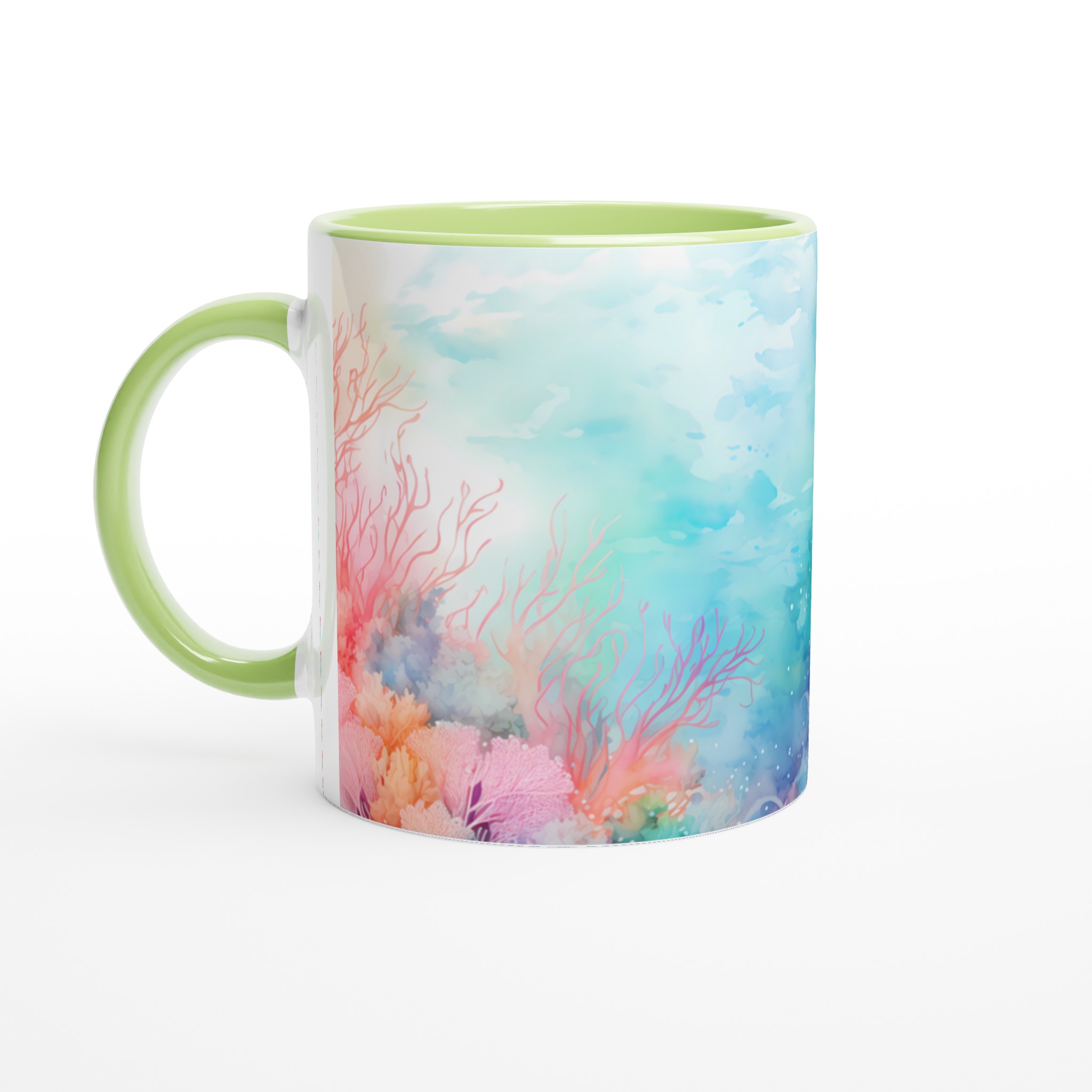 Marin Korall Mugg – 11oz Keramisk Mugg med Havsinspirerad Akvarellkonst i Din Valda Färg 3 33ca576c-7da2-445a-b524-7f241c55bee6
