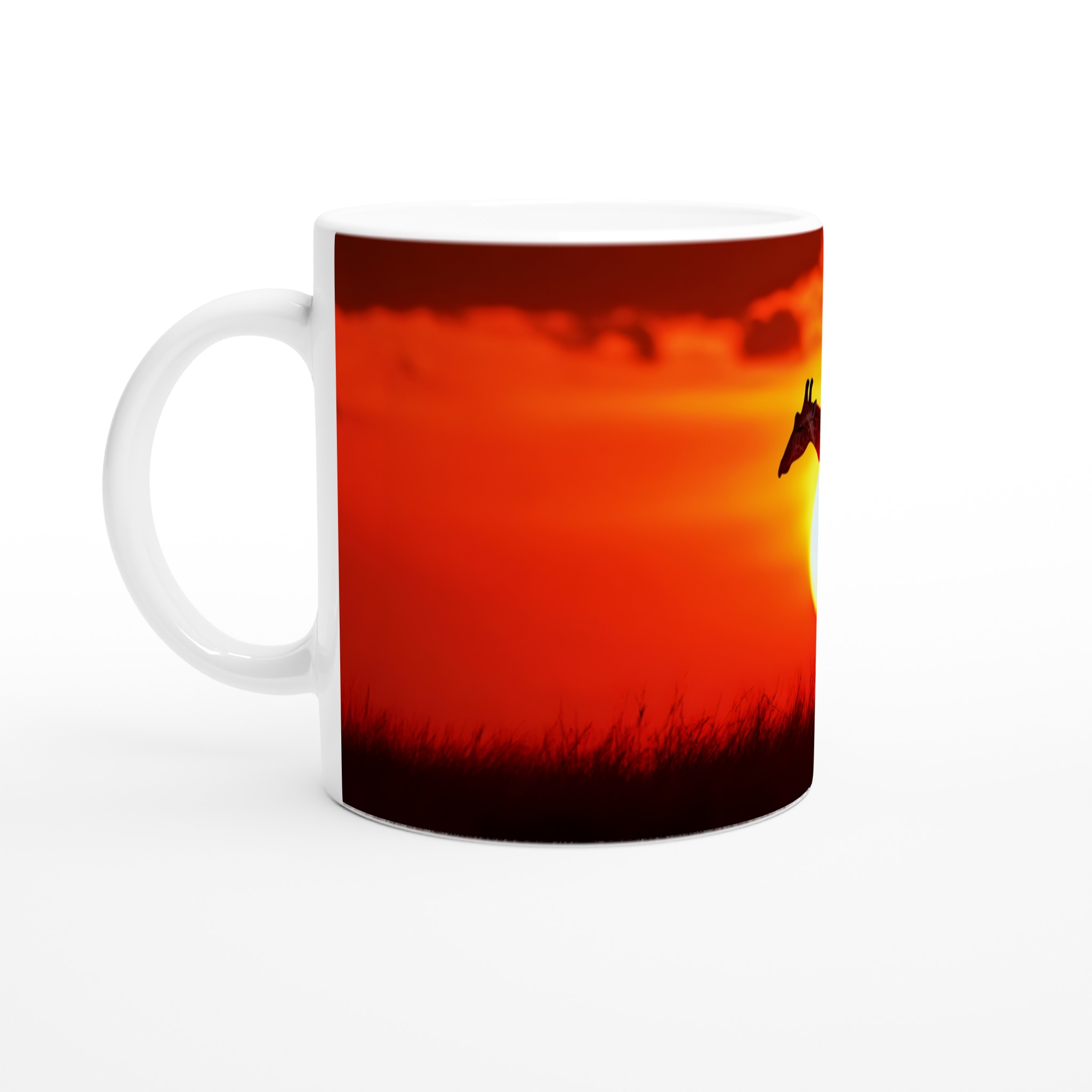 Giraffe Solnedgång Mugg – 11oz Keramisk Kaffemugg i Olika Färger 1 33ded71b-134d-41c0-b1b4-12519750644e