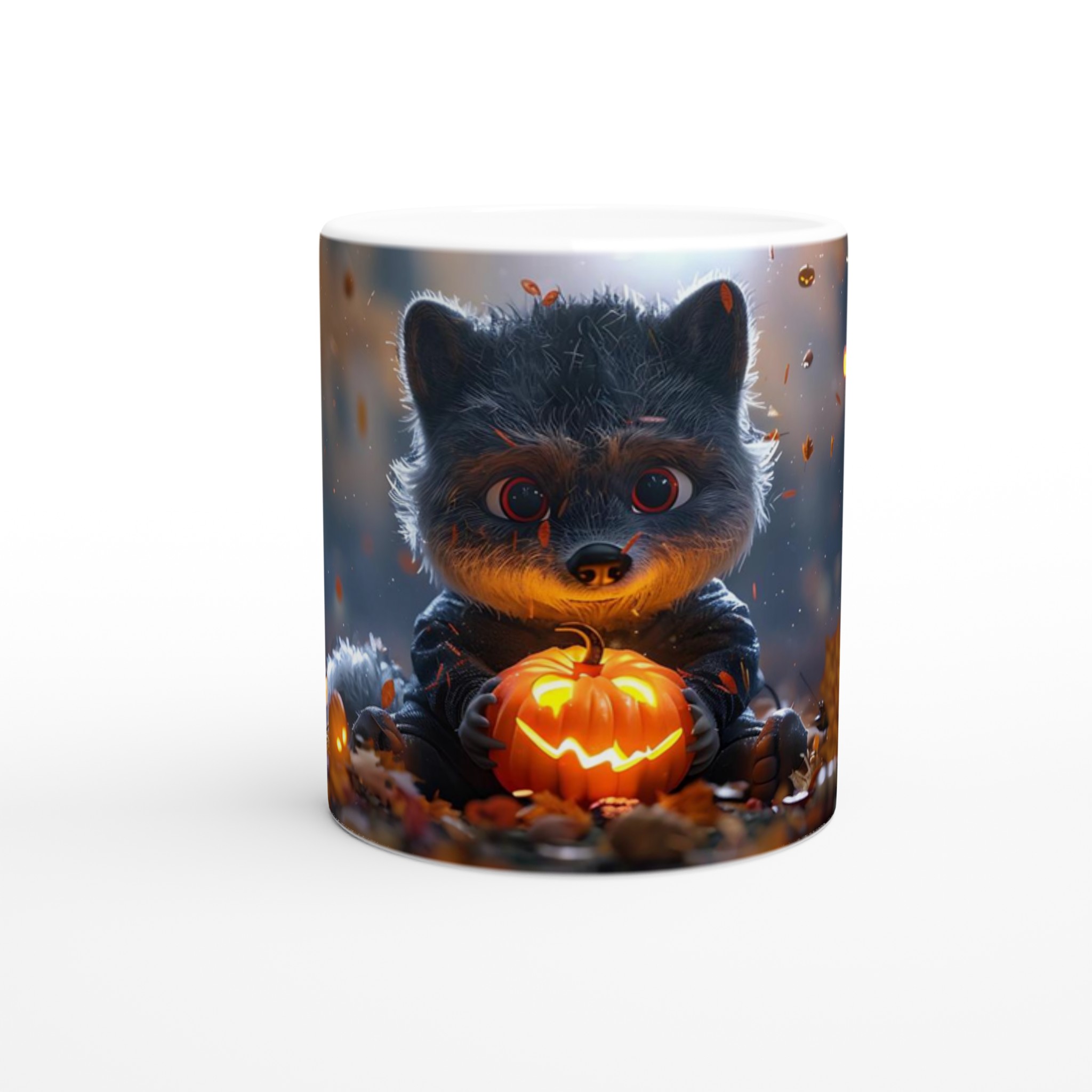 Mysig Halloween Raccoon Mugg - Förtrollande Pumkin Design på 11oz Keramikmugg i ditt val av färg 8 34161761-0a60-4d1c-af85-ac495988802c