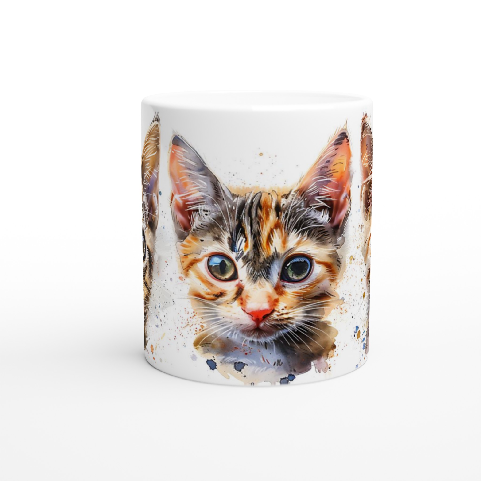 Konstnärlig Akvarell Kattmugg – Personlig 11oz Keramikmugg i ditt val av 7 Livfulla Färger 8 341aa7a5-7441-4ab4-81e8-e5a382d105df