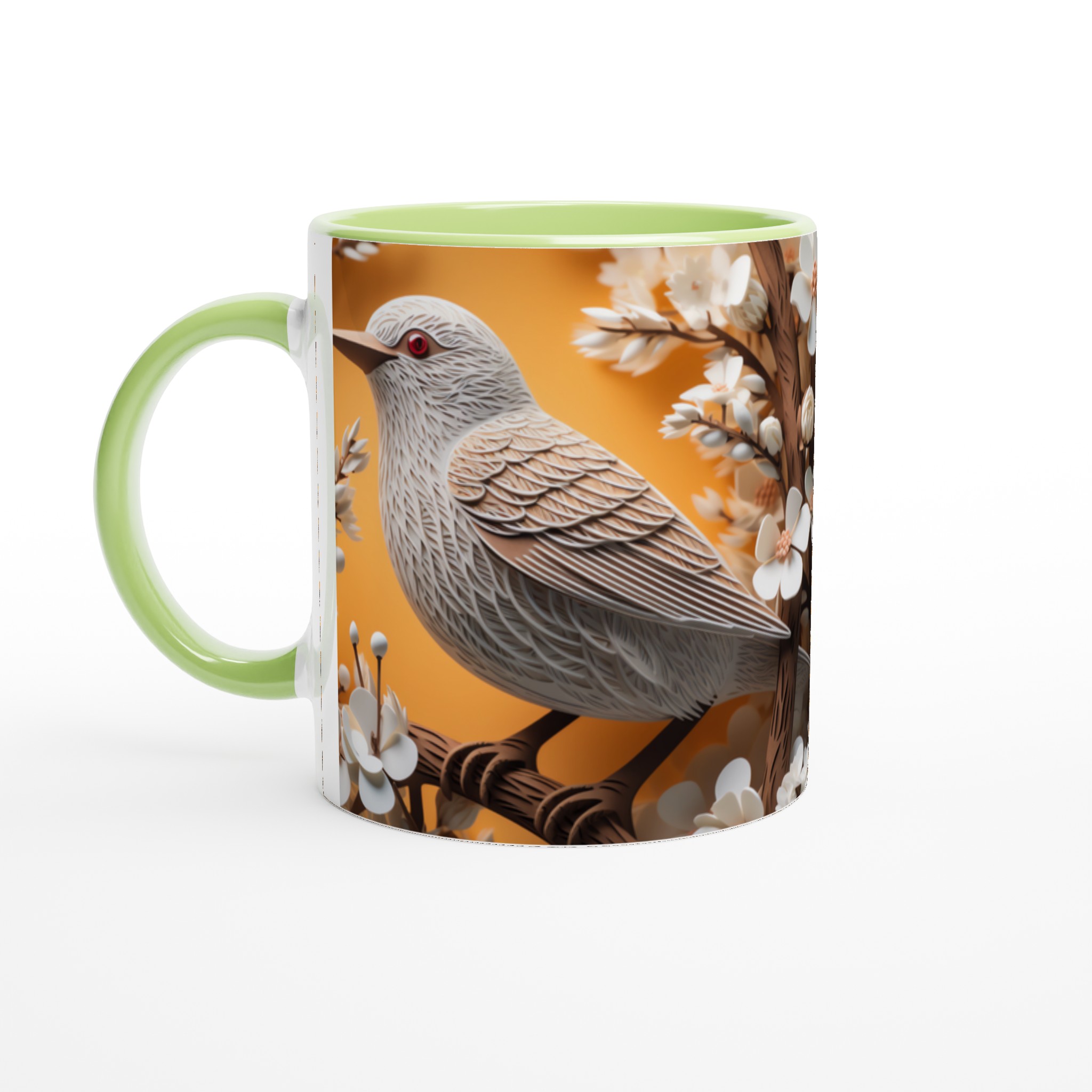 Konstfull Fågel & Blomma 11oz Keramisk Mugg – Välj bland 7 Livfulla Färger för Din Perfekta Kaffestund 3 3430bcbb-e8ee-48e1-b115-0ab1d630170e