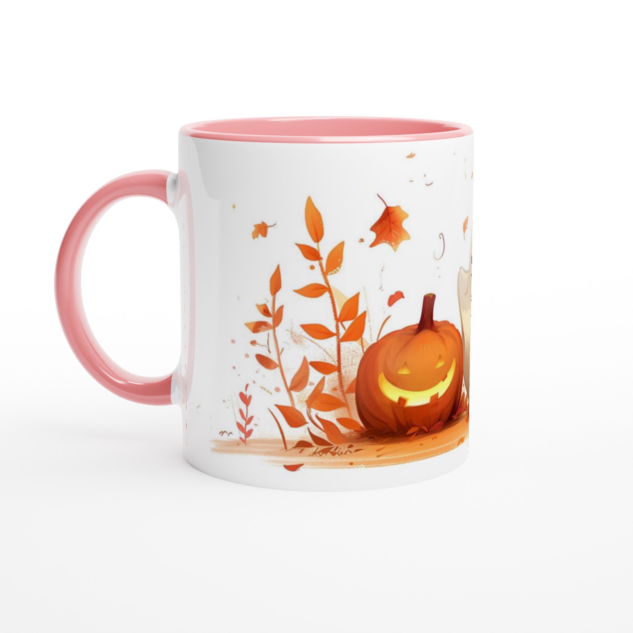 Busig Halloween Mugg - Söt Spöke & Pumpa i Höstfärger | 11oz Keramisk Kaffemugg 6 34312650-5946-443f-8164-4c9c491c5a29