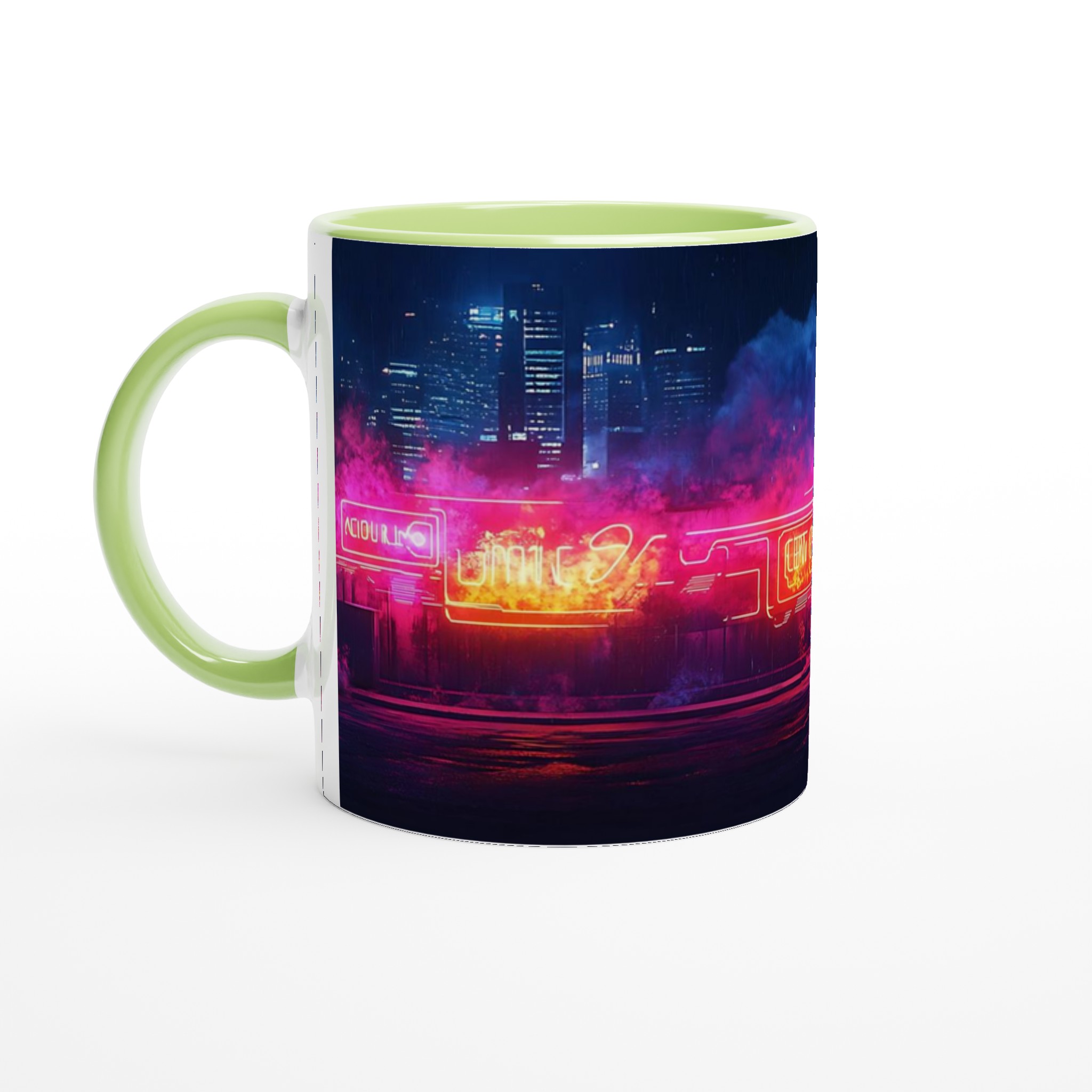 Neon Nattstad Mugg – Lysande Retro Vibes för Din Fikastund i 11 oz keramik 6 3491f586-3e11-4808-aa6f-a1e6248221d4