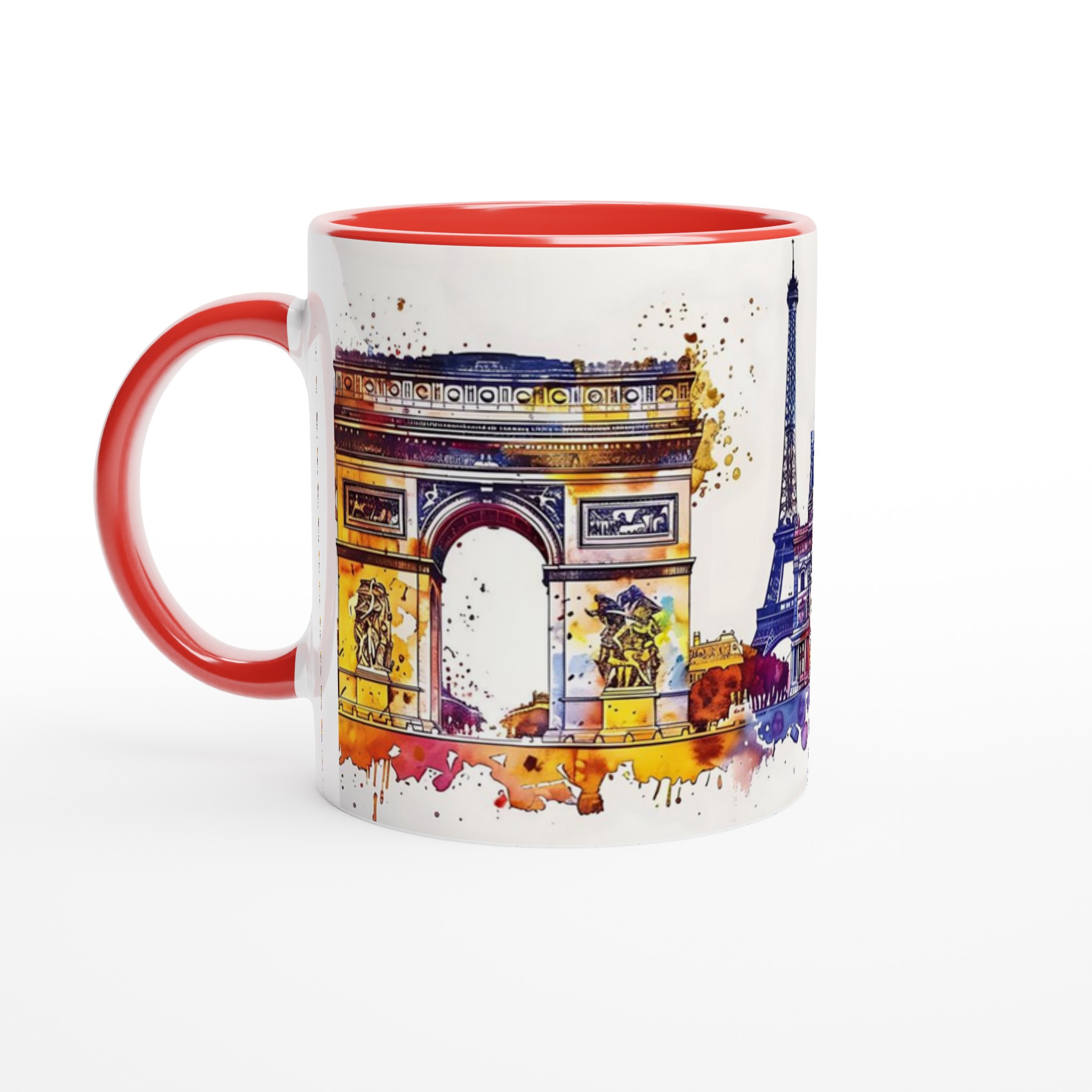 Paris Akvarell Stadssiluett Mugg - Konstnärlig Kaffekopp med Ikoniska Landmärken 2 3497566a-3eca-47e9-9a17-49e547c3b696