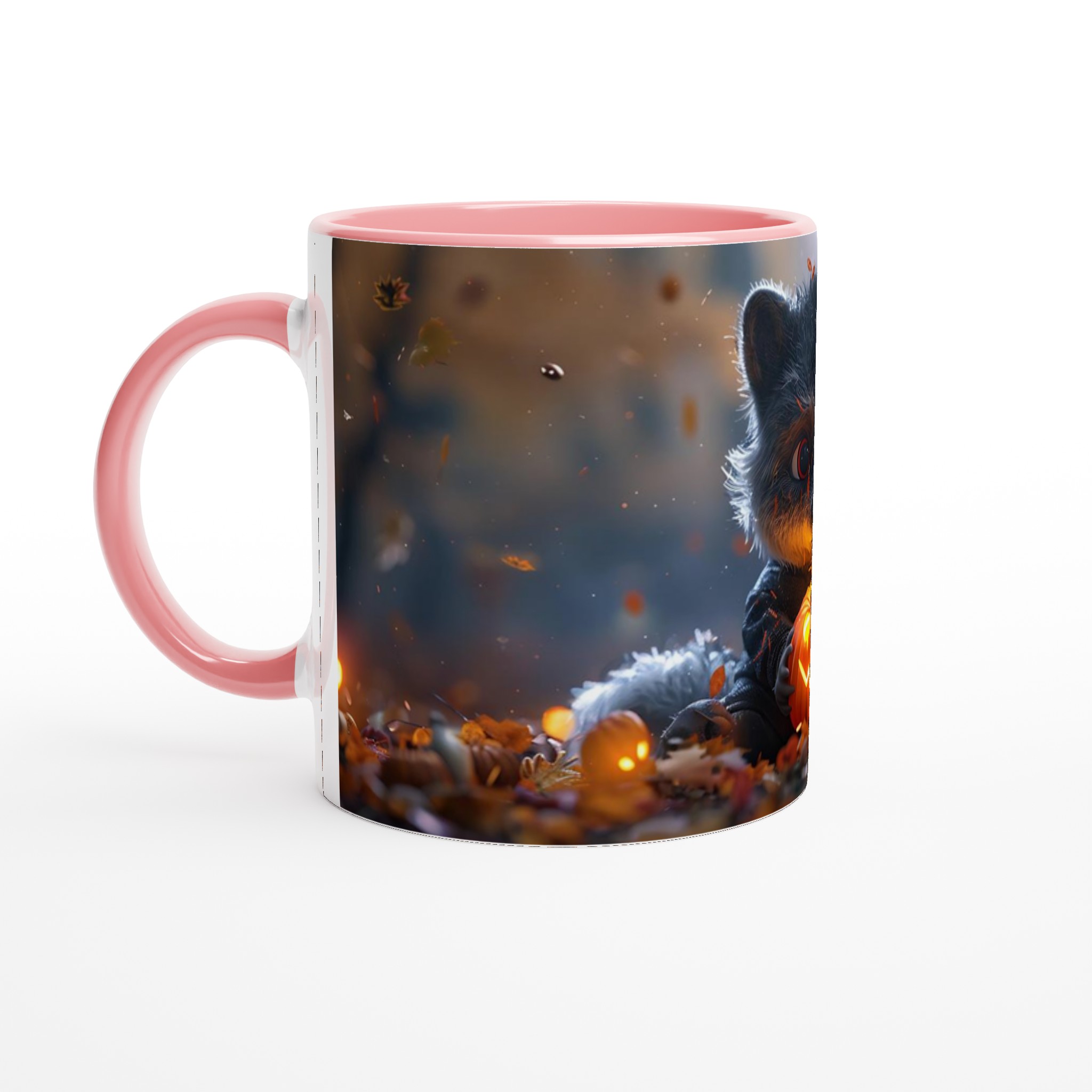 Mysig Halloween Raccoon Mugg - Förtrollande Pumkin Design på 11oz Keramikmugg i ditt val av färg 6 34d64332-4480-421a-8209-b20858bda0d9