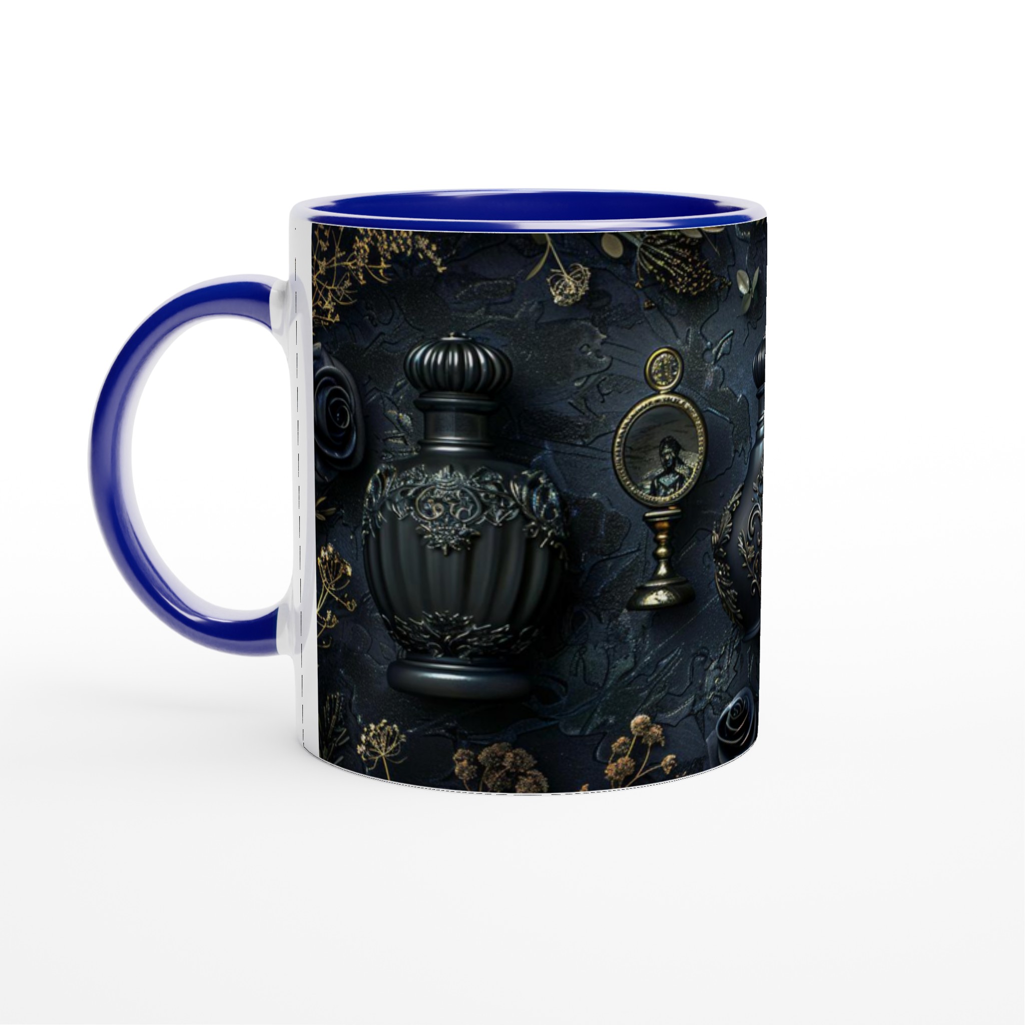 Vit 11oz keramisk mugg med elegant barockinspirerat motiv i flera färger 4 34d74122-edcd-4139-8cd6-715f82987978