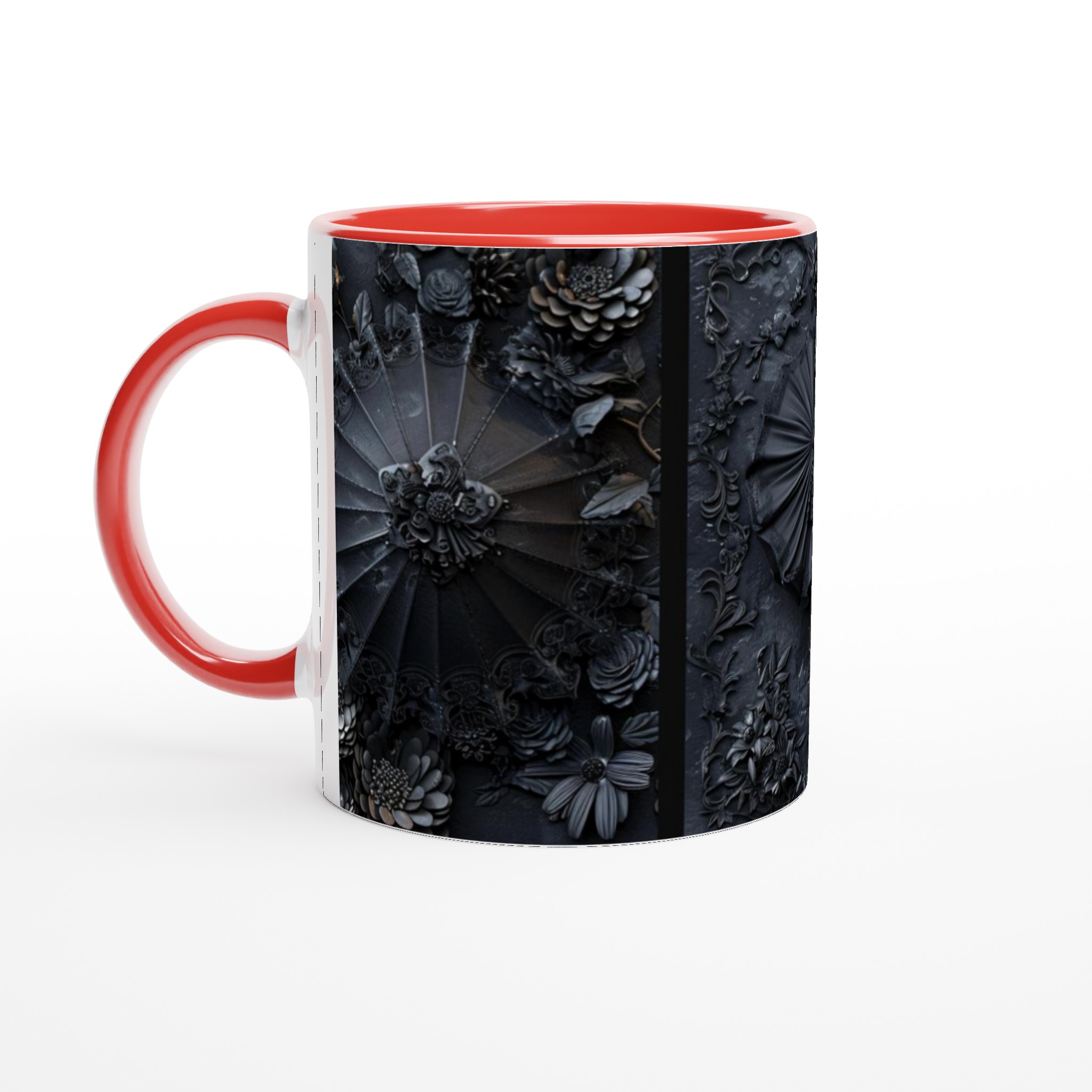 Gotisk Mörk Blommig Mugg – 11 oz Keramikmugg i ditt val av sju djärva färger 2 3565f313-9715-43d0-9148-c68db1d5c174