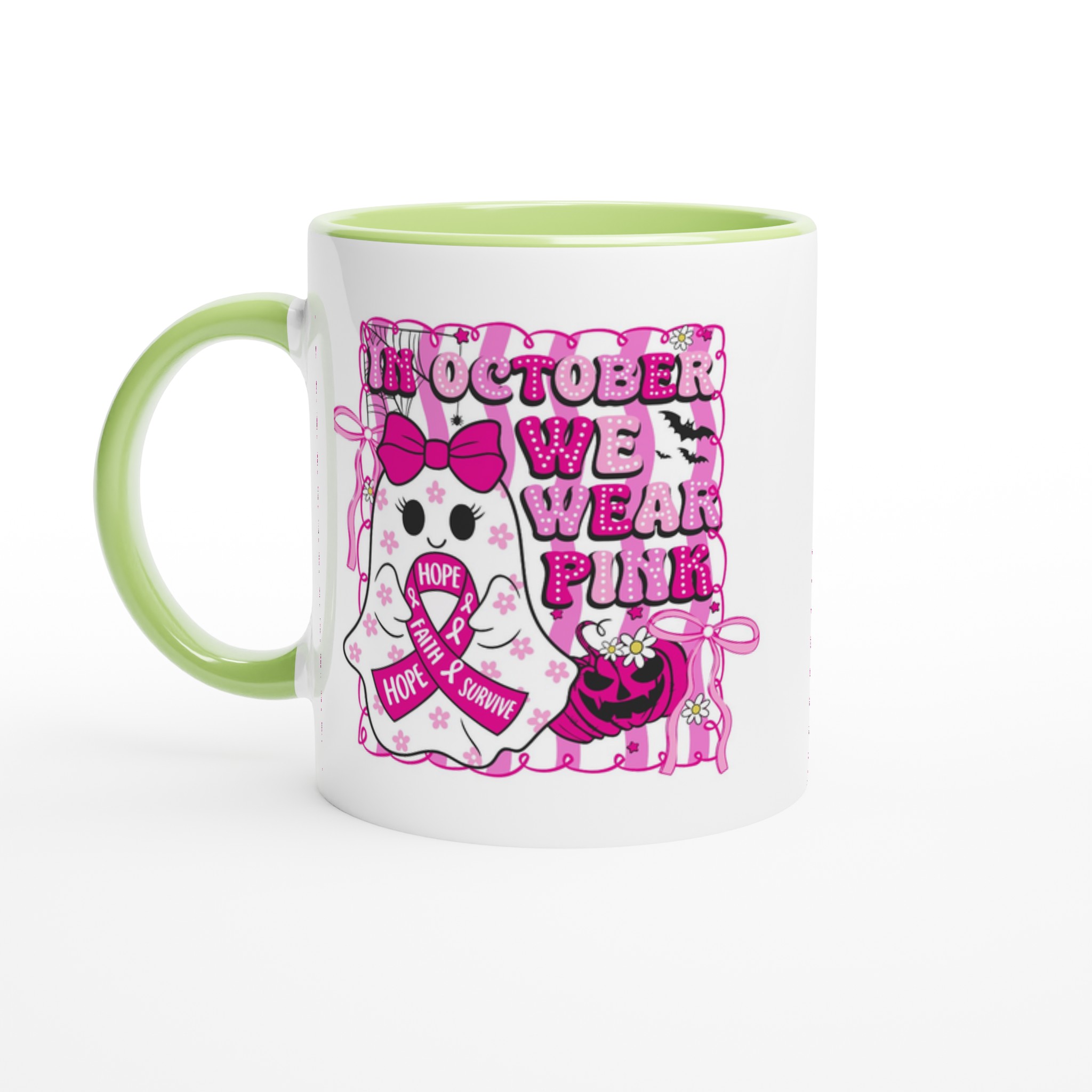 In October We Wear Pink – Rosa Bandet-mugg för Bröstcancermedvetenhet 10 359b6bcf-f998-4bf9-a62d-85fdf2225248