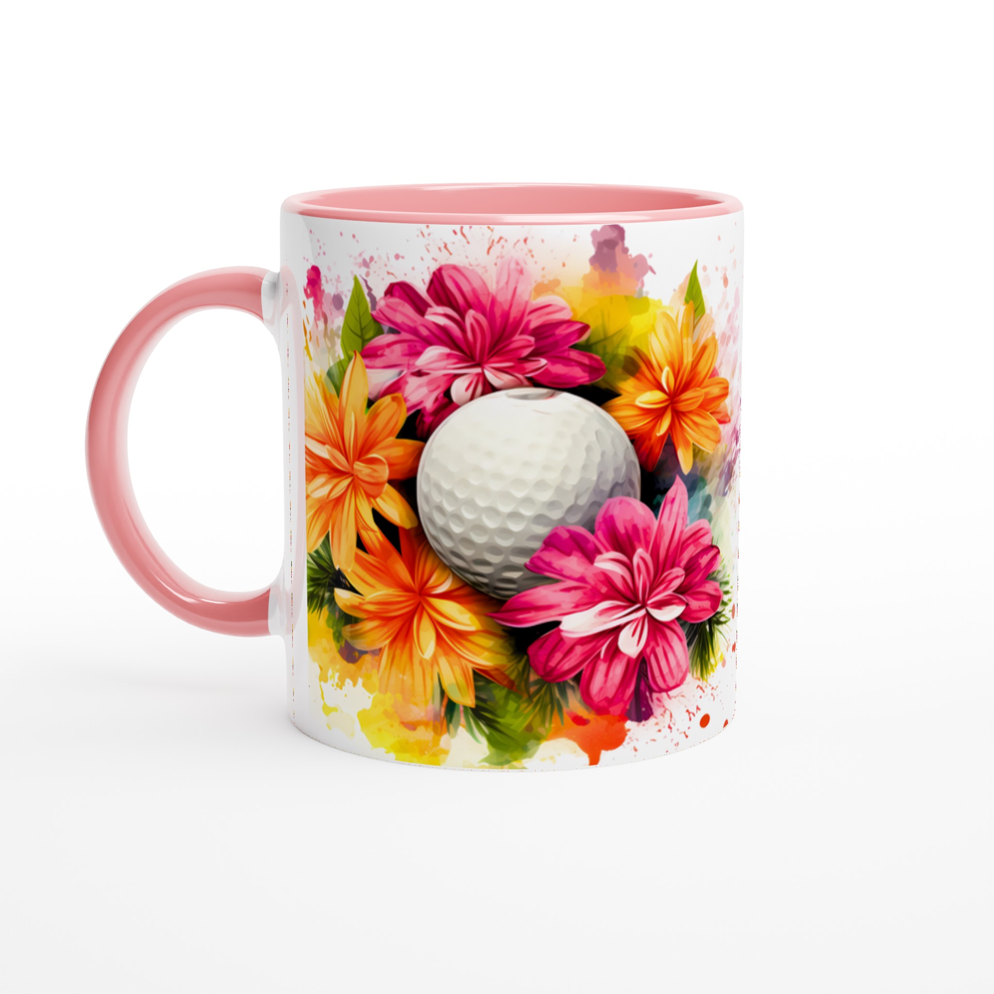 Färgexplosion Golfmugg – Vibrant Floral Design på 11oz Keramisk Mugg 7 35a0cd9a-b407-4479-bbec-be881ea8c6b6