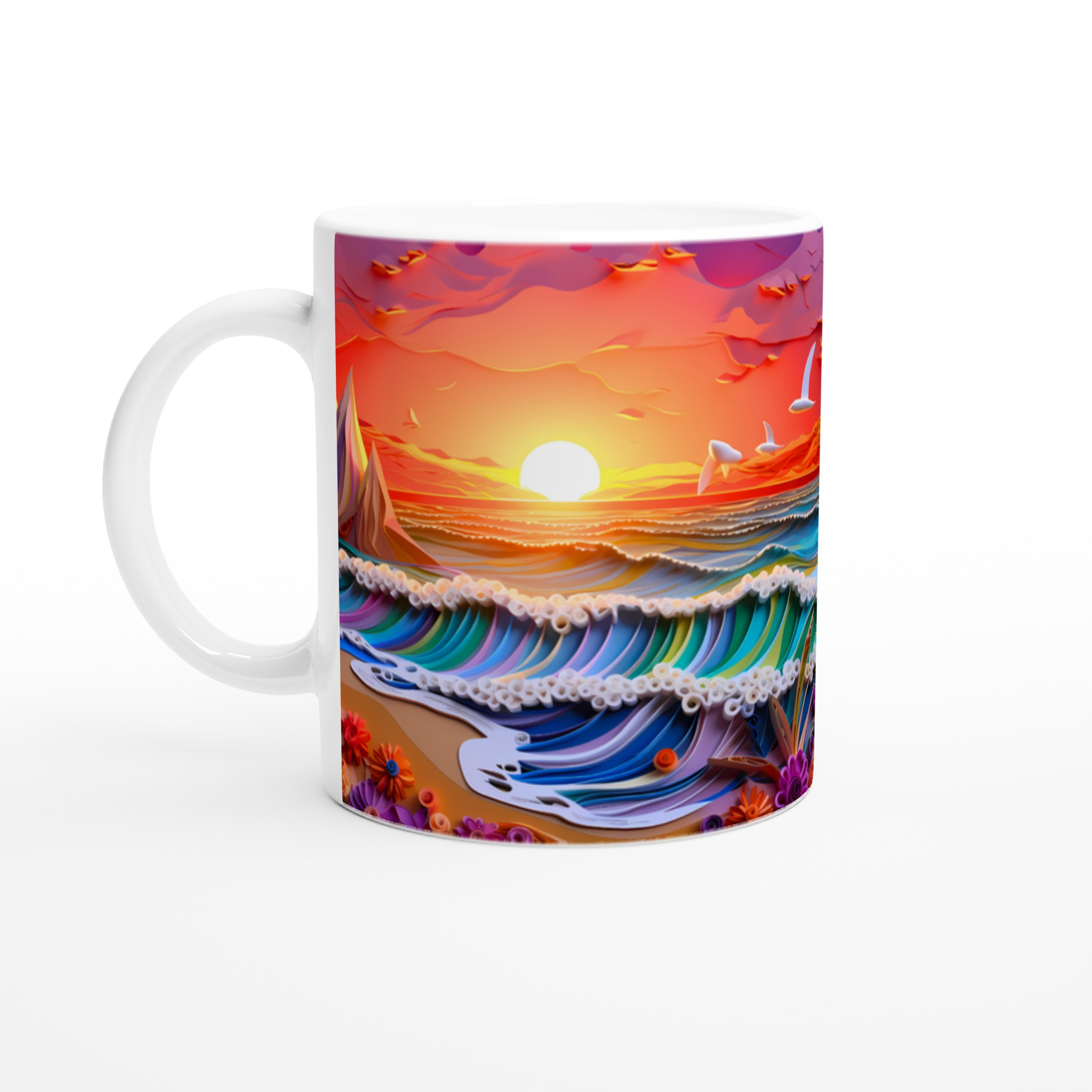 Abstrakt Solnedgång Keramikmugg - 11oz Konstnärlig Kaffemugg i Valfri Färg 1 35f64f8b-55bf-48db-930c-c7494ee1c3ce