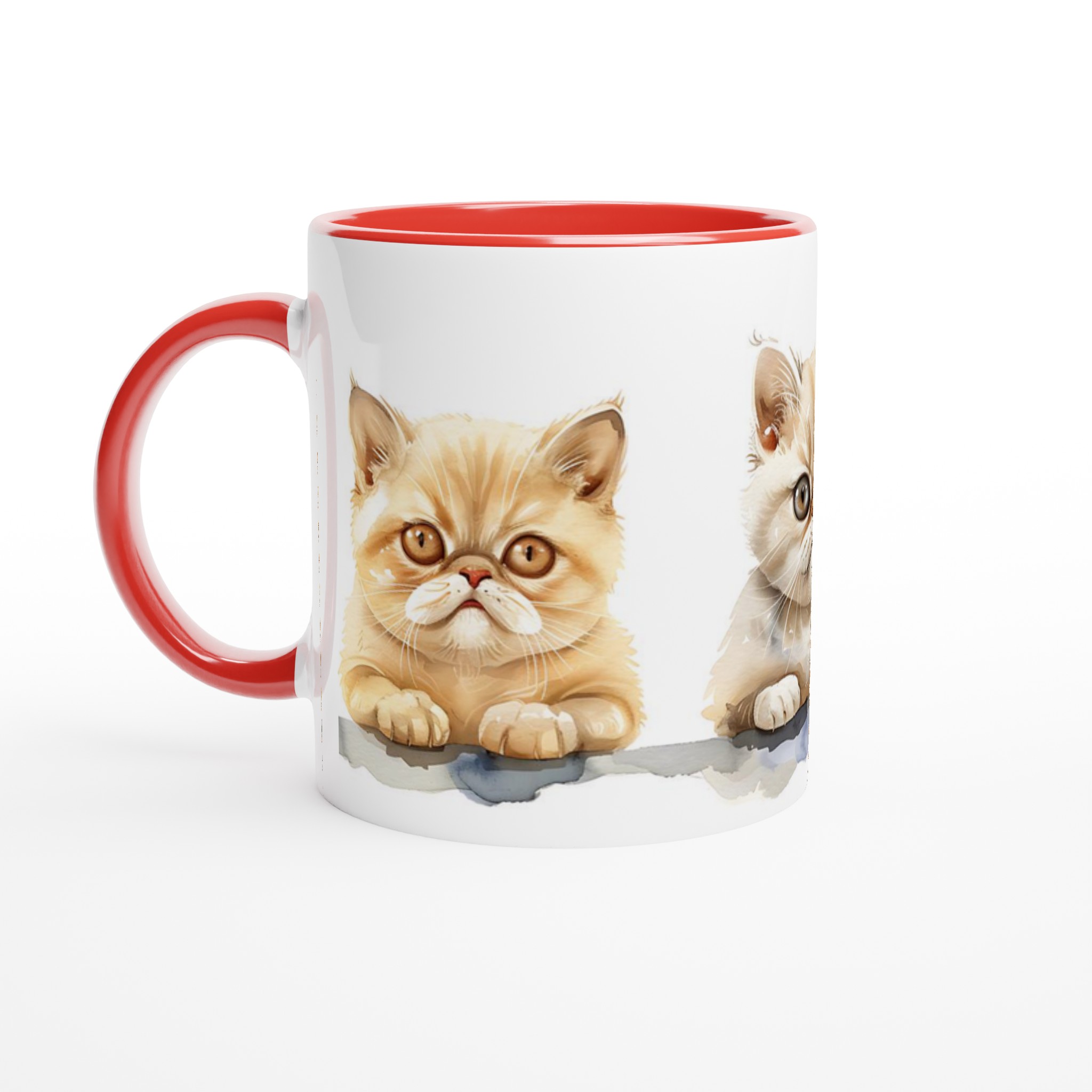 Söta Vattenfärgs Katter 11oz Keramisk Mugg – Personlig Kaffemugg i Ditt Val av Färger 2 35ffc7f4-531f-4090-9c8e-9df0eab3b5d3