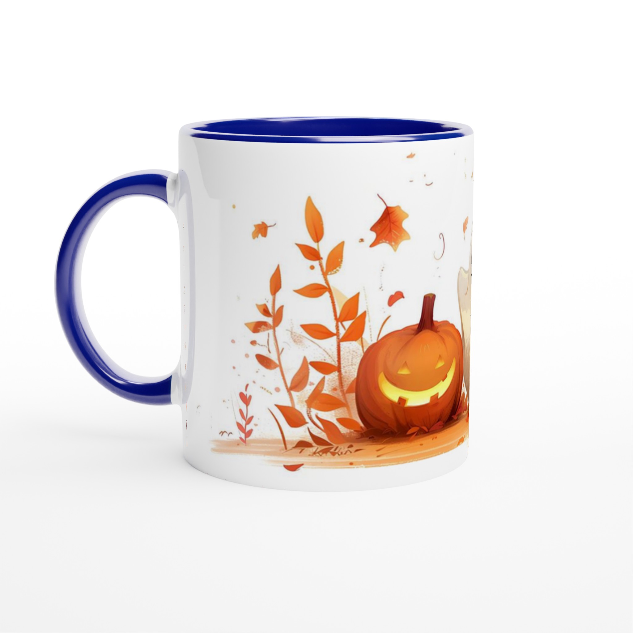 Busig Halloween Mugg - Söt Spöke & Pumpa i Höstfärger | 11oz Keramisk Kaffemugg 4 3639b0f0-3308-41c1-bb5a-cb1bc7a3b3b7