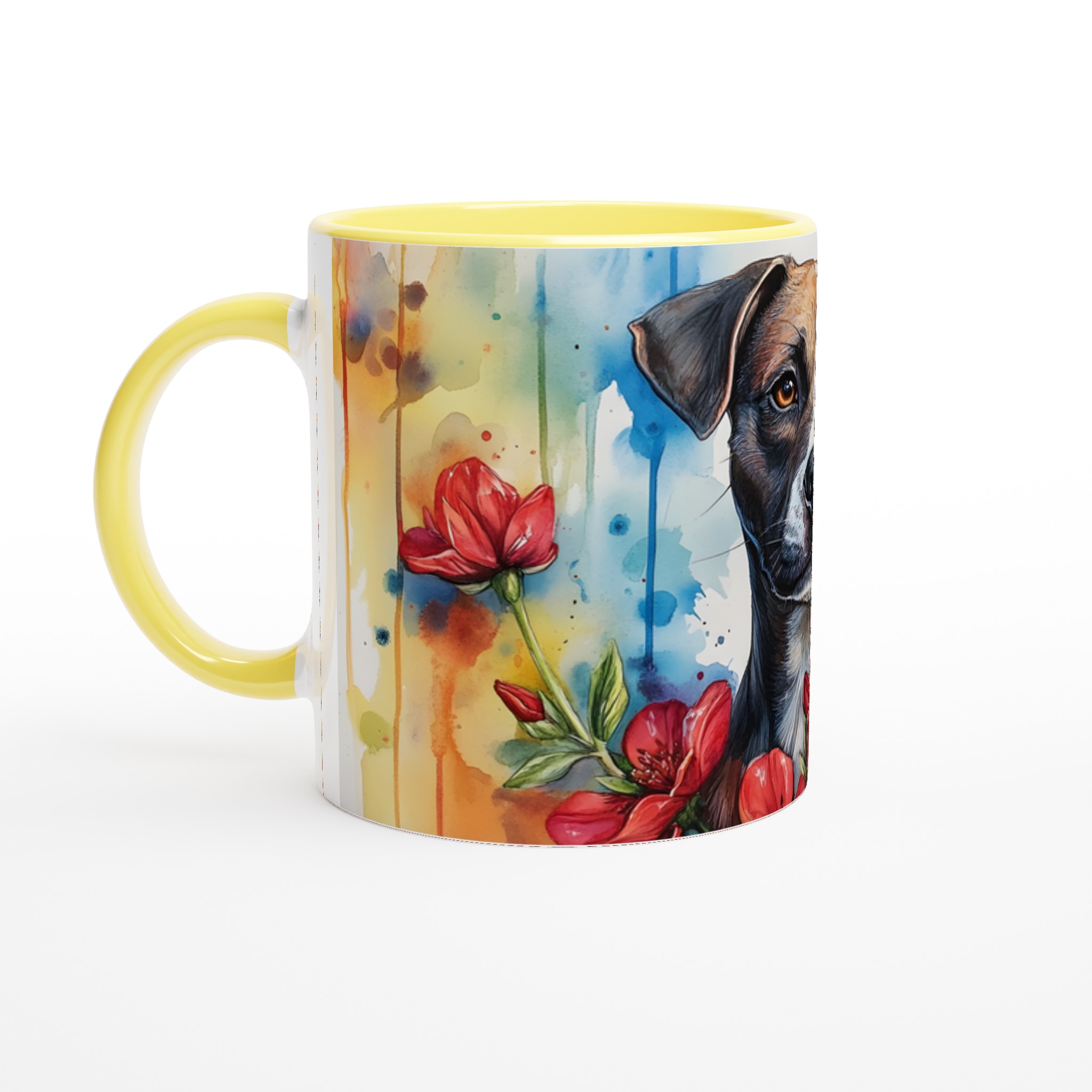 Vårälskande Hund Mugg – Konstnärlig Akvarelldesign för Kaffe & Te i Flera Färger 3 36c0ddec-eb96-4da9-88b0-ec55b977c6ec