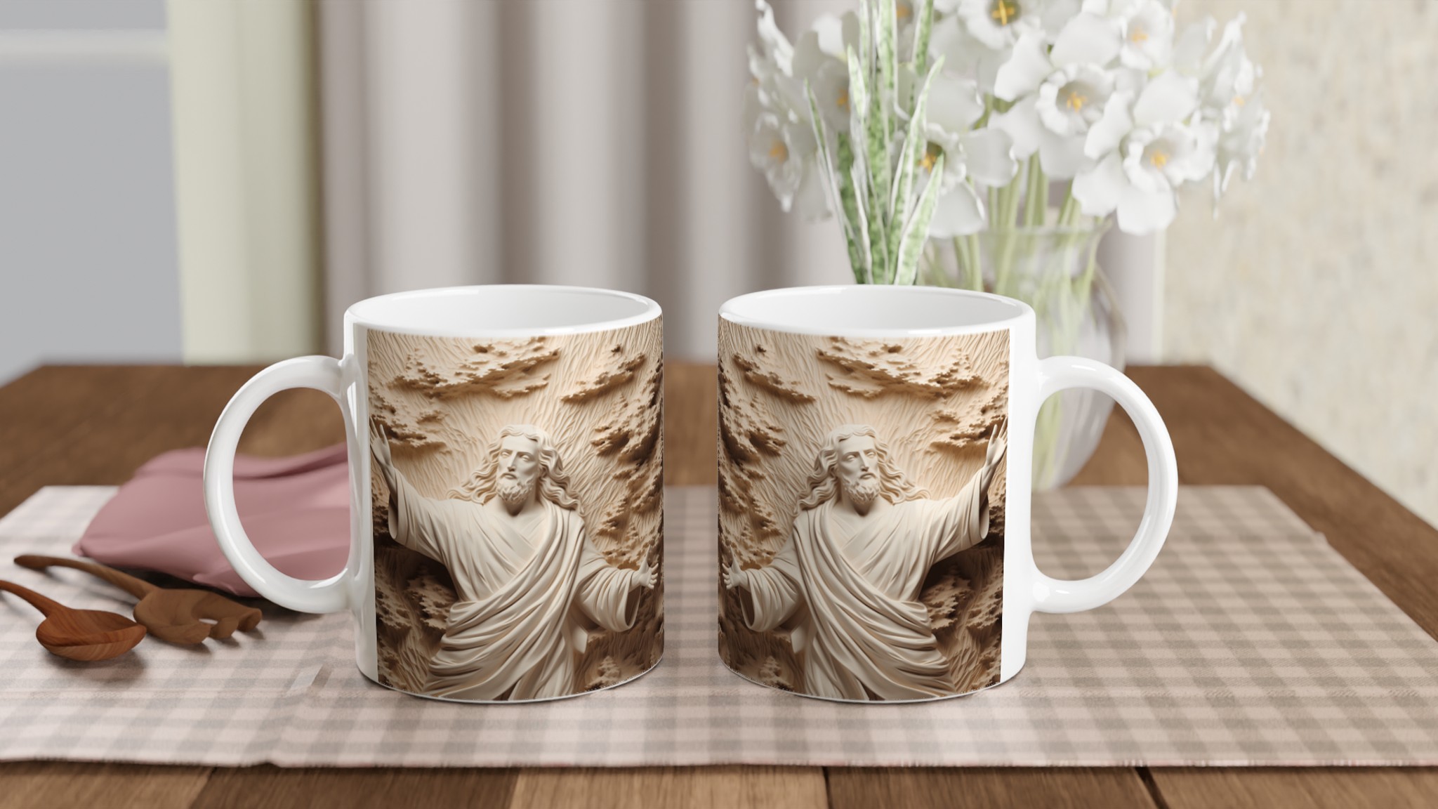 Jesus Skulptur Design Keramisk Mugg - Välj bland 7 Färger 10 37306f66-053b-4a8a-81bc-5d083cdf51f6