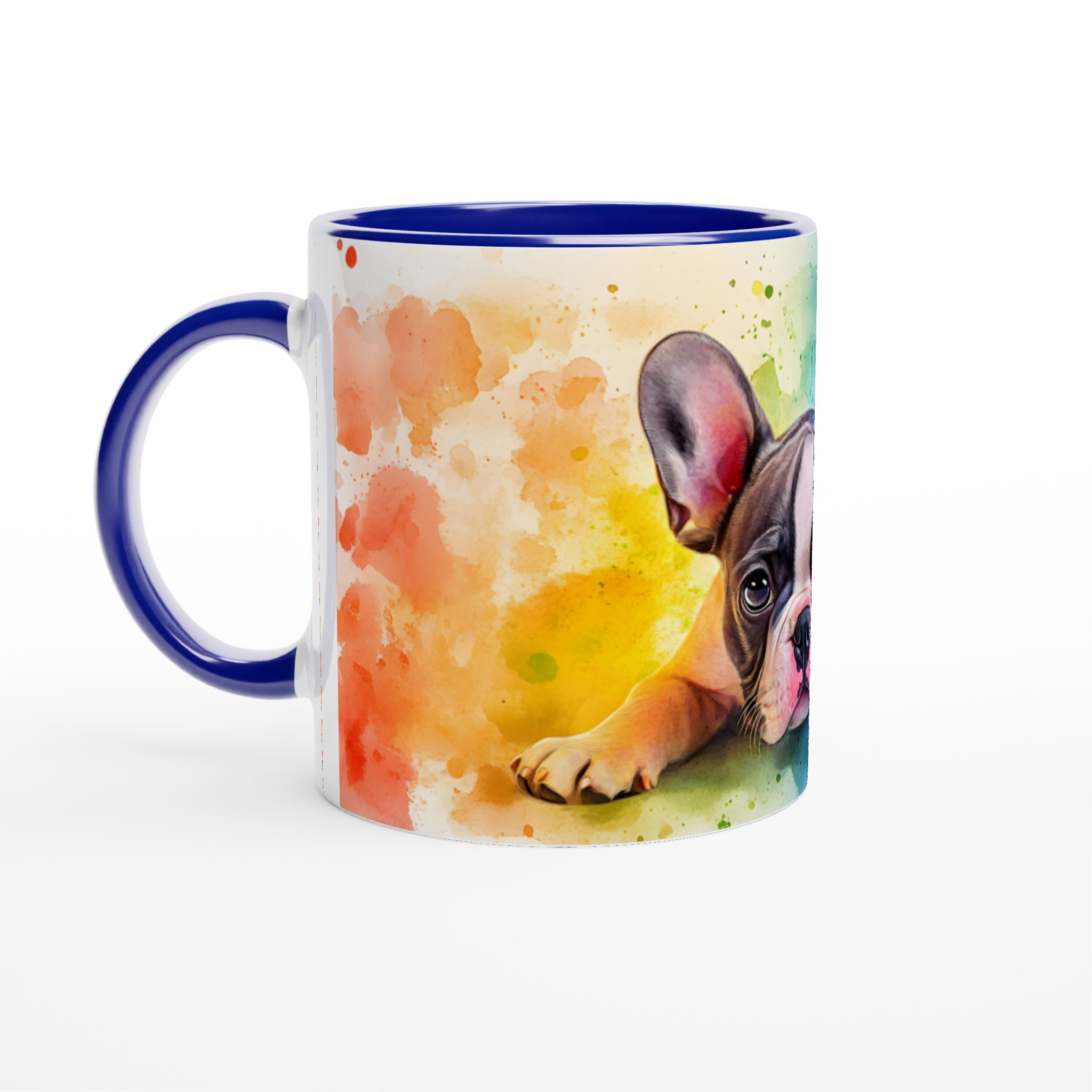 Färgglad Akvarell Fransk Bulldog Keramikmugg - 11oz, Levande Design som Lysar! 2 37a27ba9-1c45-4e2e-bbc3-e9d50115b4b8