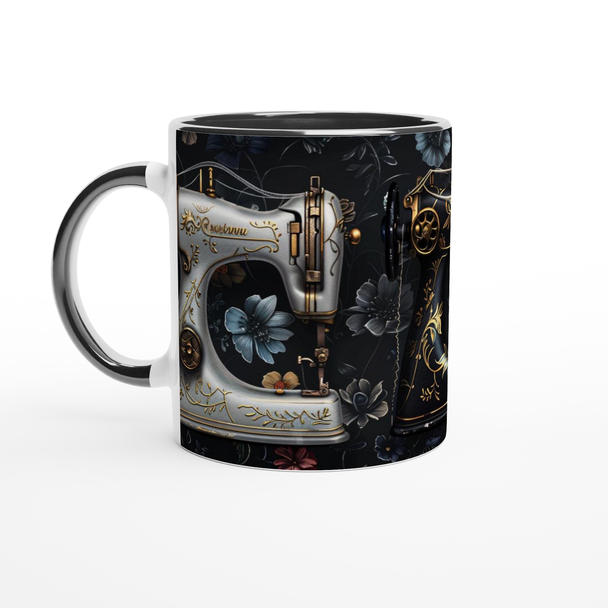 Vit 11oz keramisk mugg med elegant vintage symaskinsdesign i flera färgval 7 37c4fadb-3e47-4093-9a6f-b818dbc8e31b