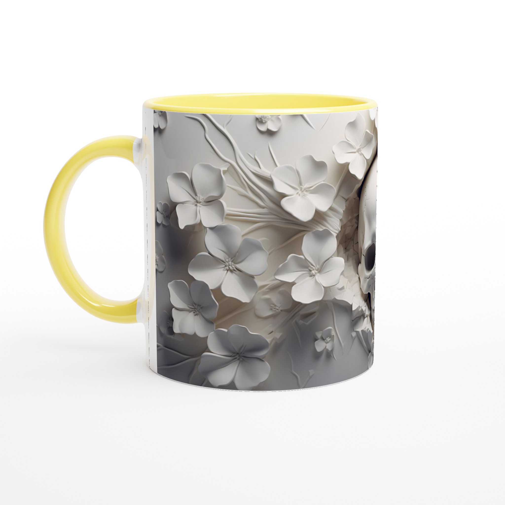 Döskalle med blommor Keramisk Mugg - Gotisk Stil i Ditt Val av 7 Djärva Färger 5 37d66e1c-82a4-45e8-84b7-6a623012576f