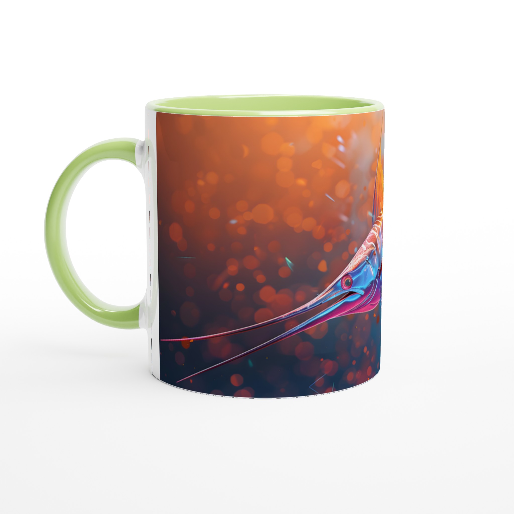Neon Marlins Dröm: 11oz Keramisk Mugg – Färgglad Havsinspiration för varje klunk 3 3803028b-bc2d-4e0e-8e22-16b48bee3b19