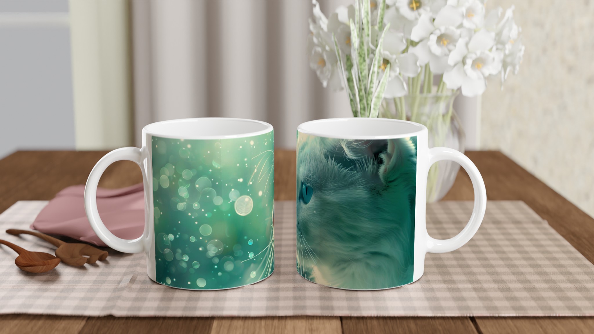 Förtrollande Kattmugg med Blå Ögon – 11oz Keramisk Mugg för magiska stunder i ditt val av 7 färger 10 381adc9f-51f0-4ba1-907d-a1ffdc47a1a3
