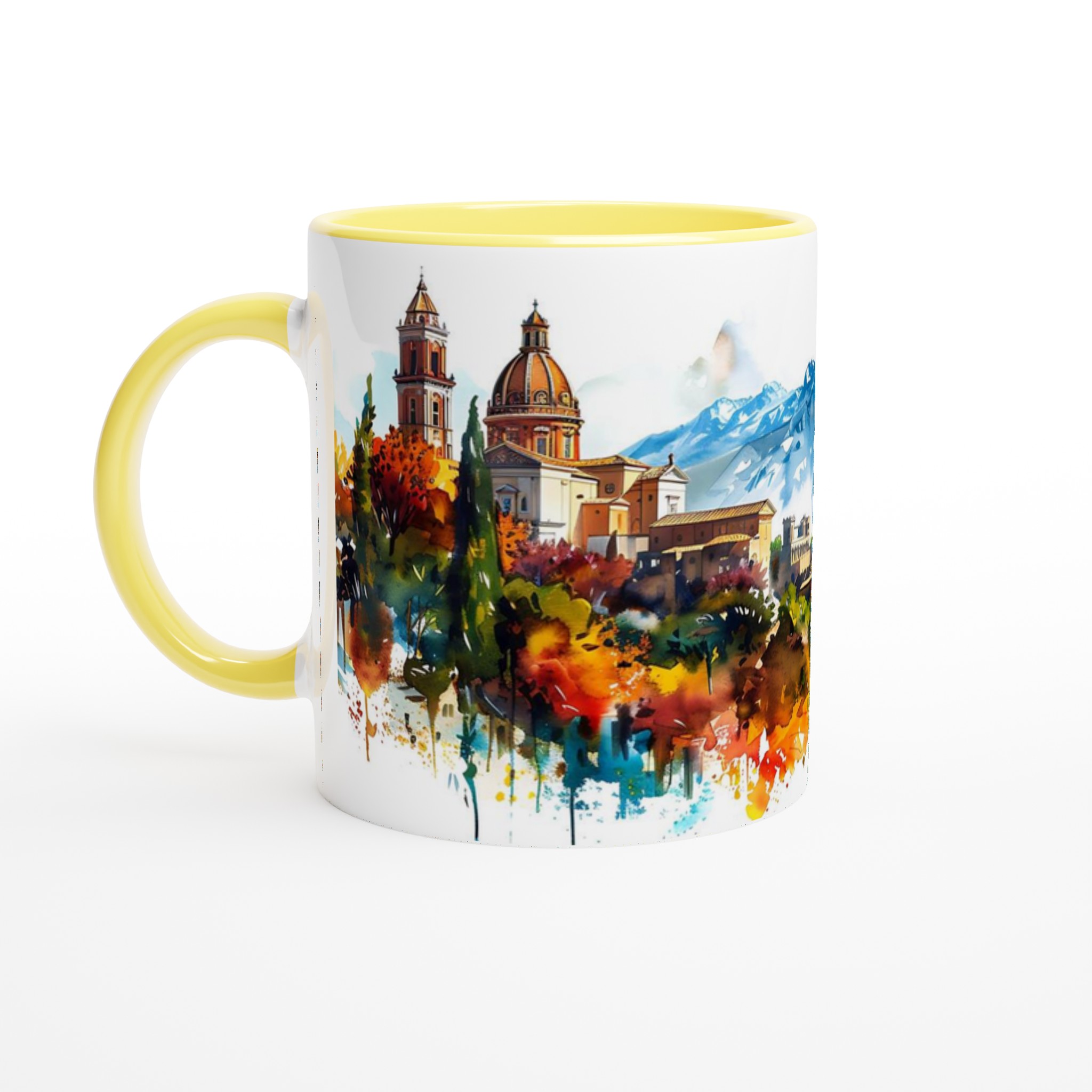 Akvarell Stadsmotiv Mugg - Färgstark Kaffekopp med Vulkanutikt, Välj din Favoritfärg! 5 3853a7ac-fef7-48f4-b55d-a1fd559bcd06