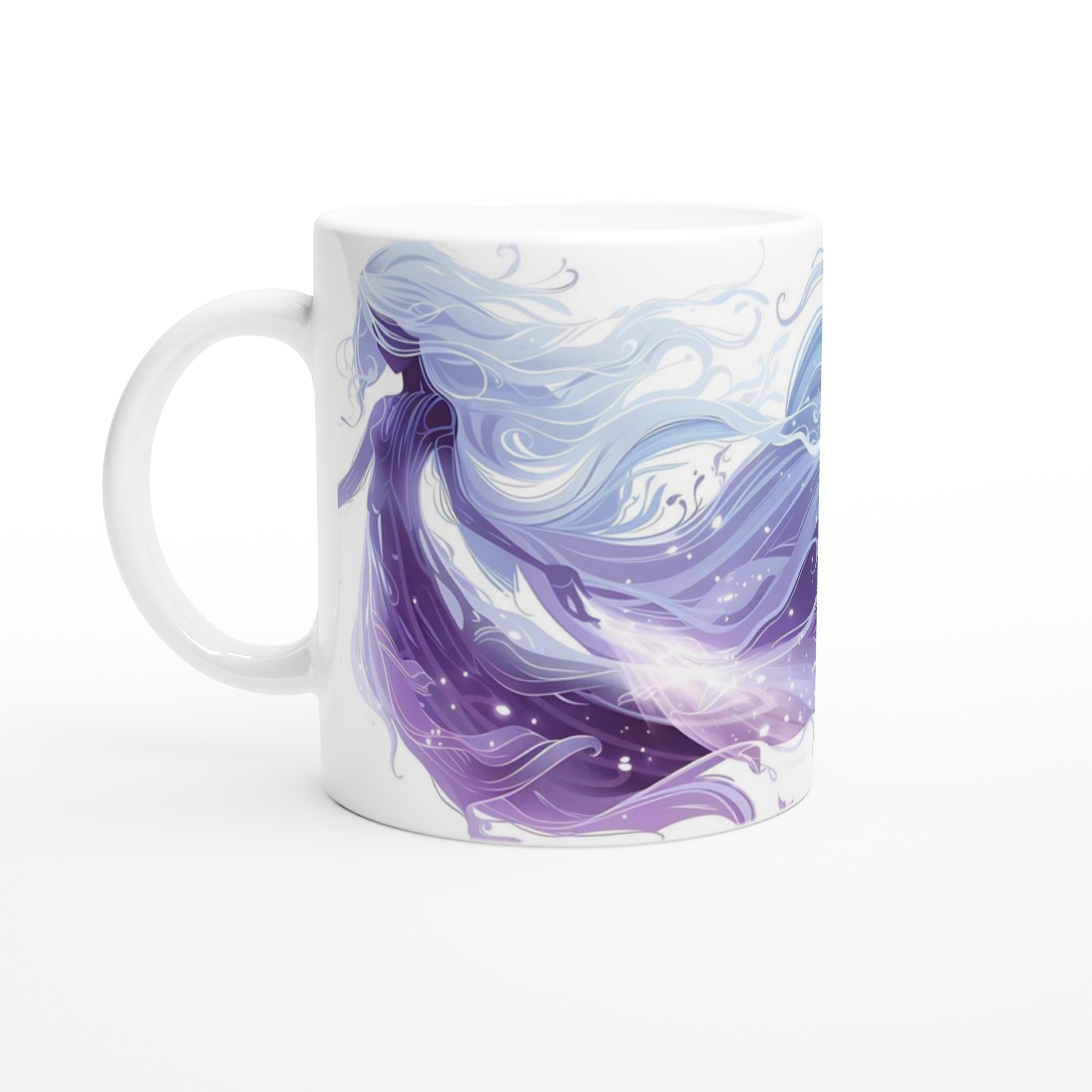 Mystisk Våg Keramikmugg - Skira Lila Toner & Sirlig Design, 11oz Kaffemugg i Ditt Val av Färg 1 38a4c6d4-ece8-4eff-88be-919548e40d34