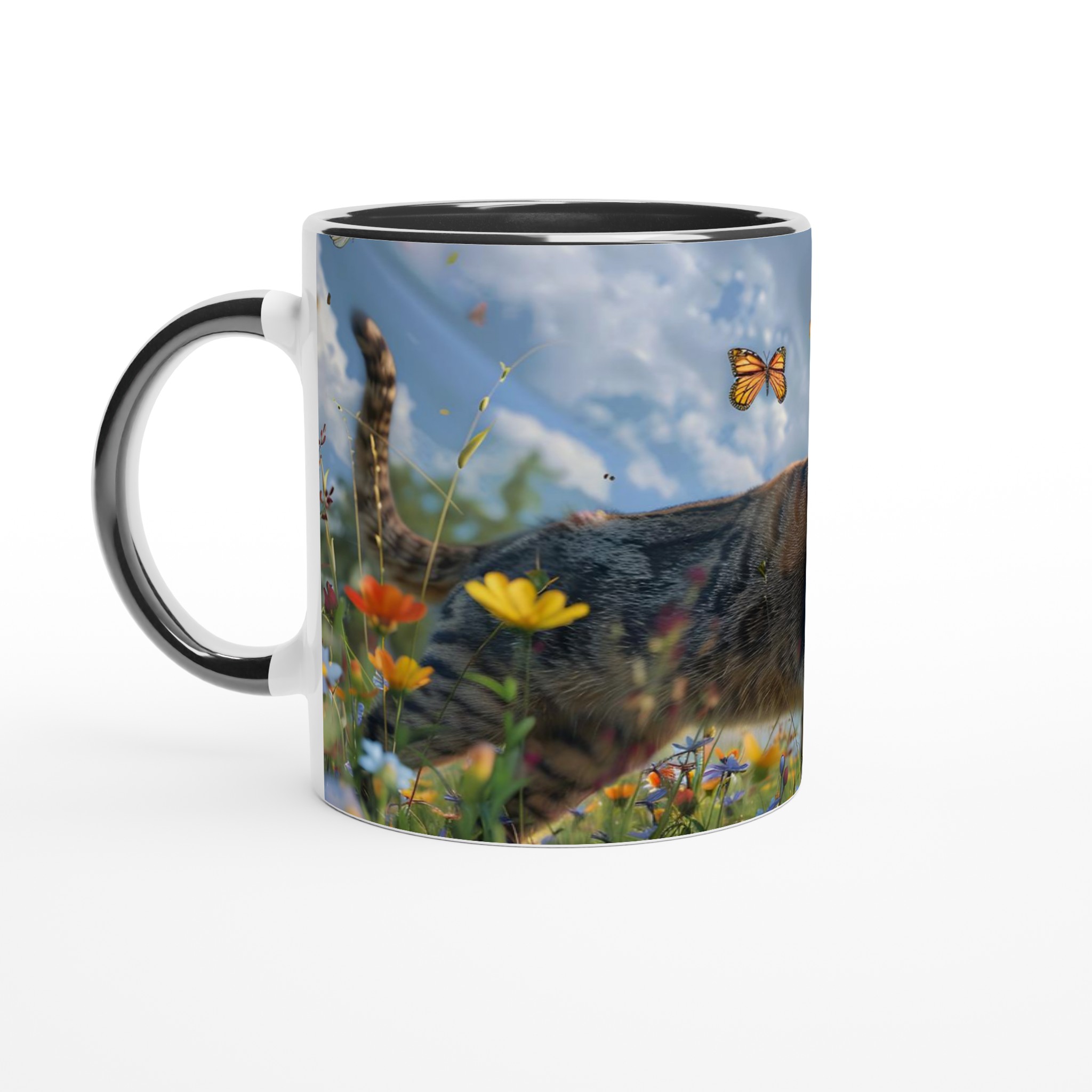 Katt bland Vårblommor – Levande 11oz Keramisk Mugg för Naturälskare 7 38c71ab1-919d-495b-bfef-8aab6aefae6b