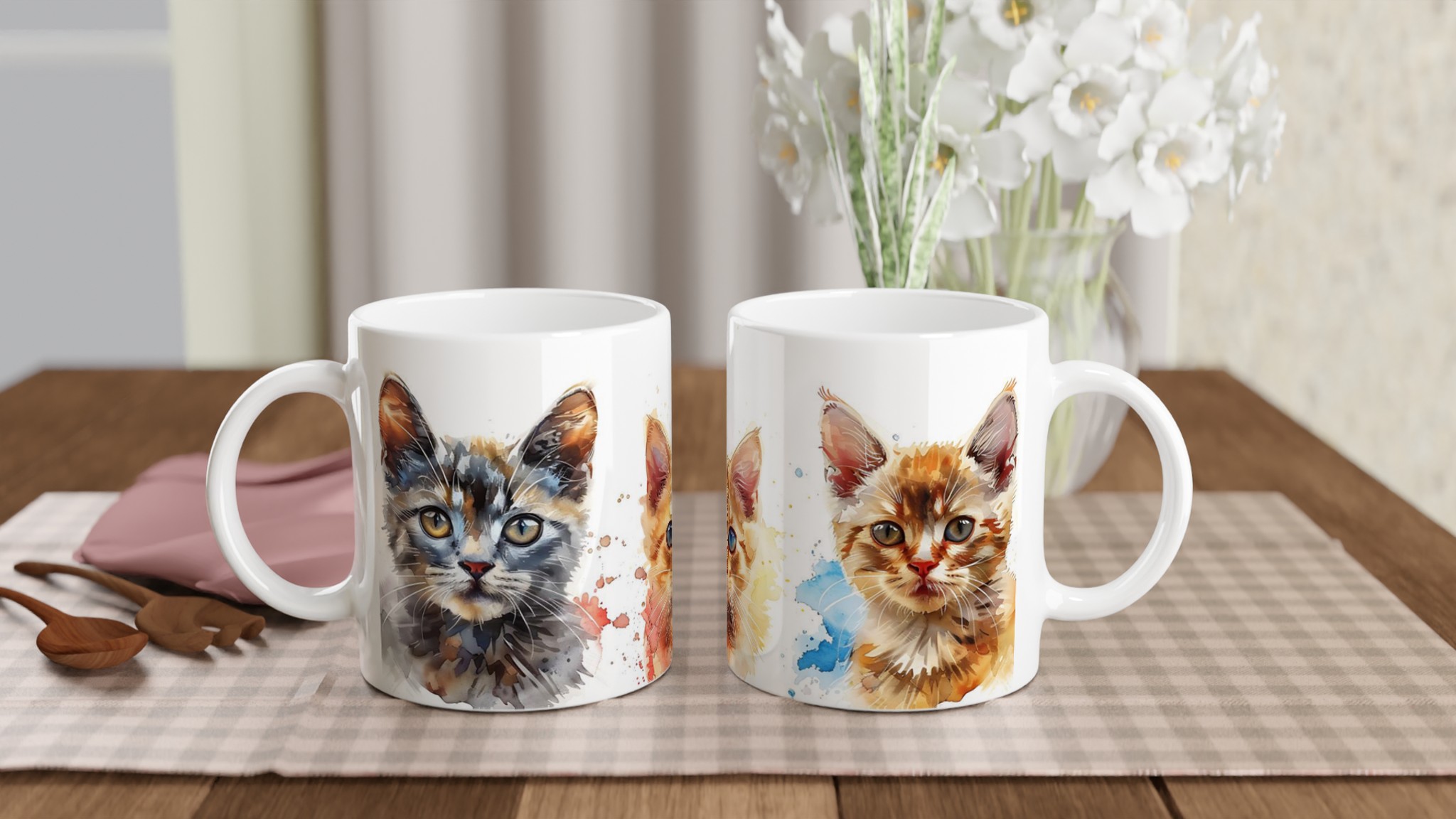 Kattungemugg i Akvarellstil – Personlig Keramikmugg, 11 oz, i Valfri Färg – Perfekt Present för Kattälskare 10 38c791cf-4cdf-4cd1-bde0-e0f013e99fee