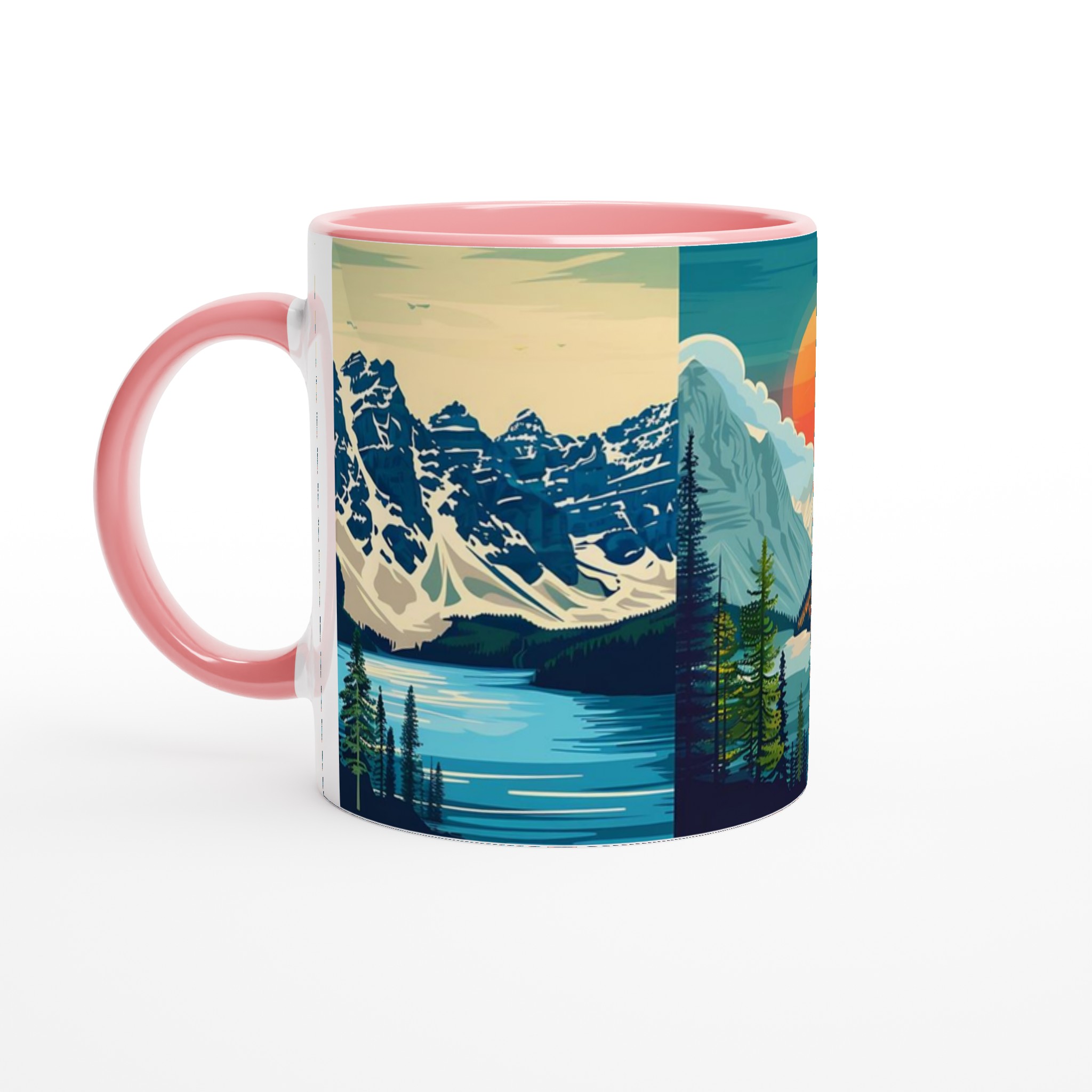 Naturlandskap Keramikmugg - Vintage Bergsutsikt i Flera Färgval 6 3909664e-210e-4b4c-a398-fbdb0b14faf3
