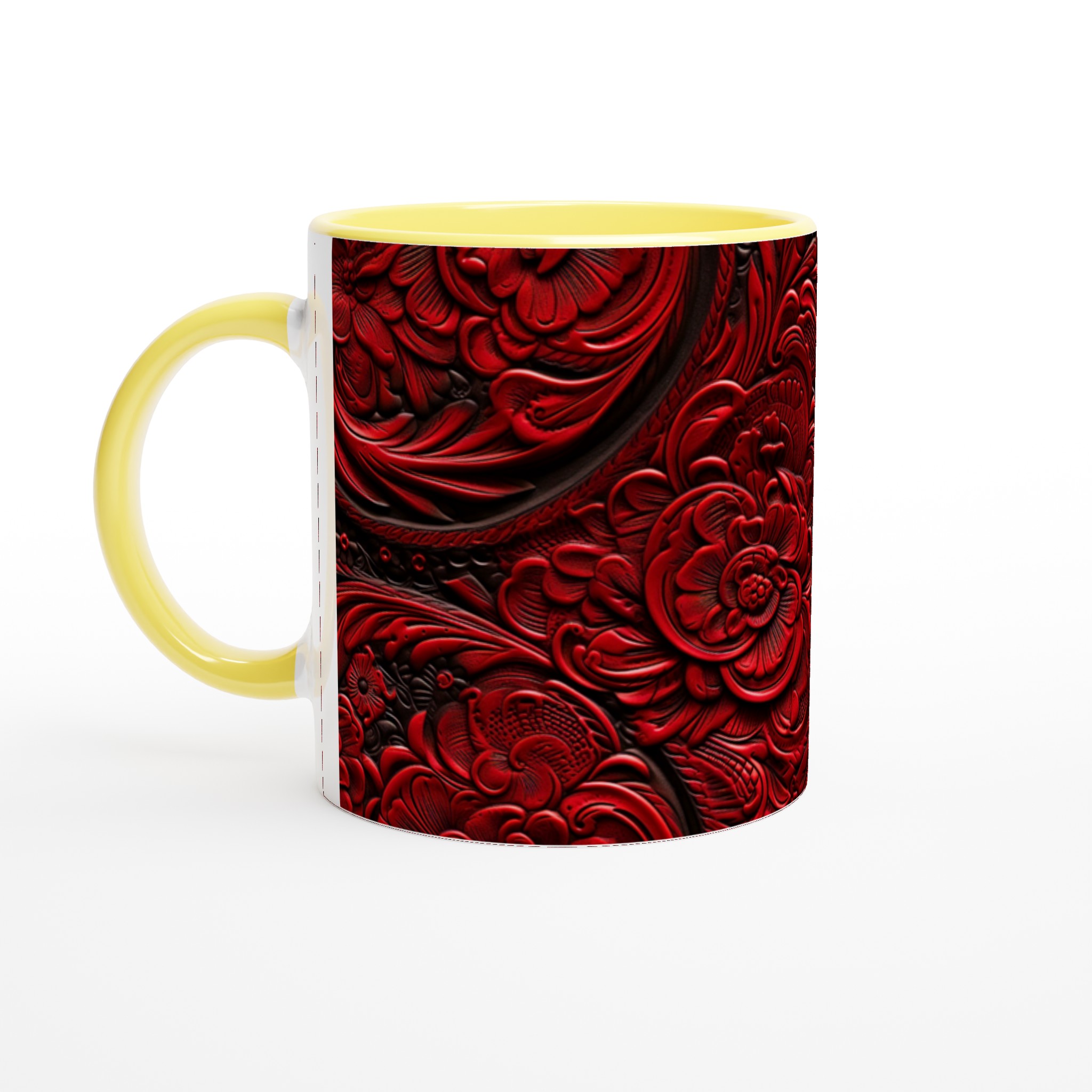 Red Floral Embossed 11oz Keramikmugg – Din Kaffestund i Lyx 5 390b4024-fb8d-4997-ad09-911a22124454