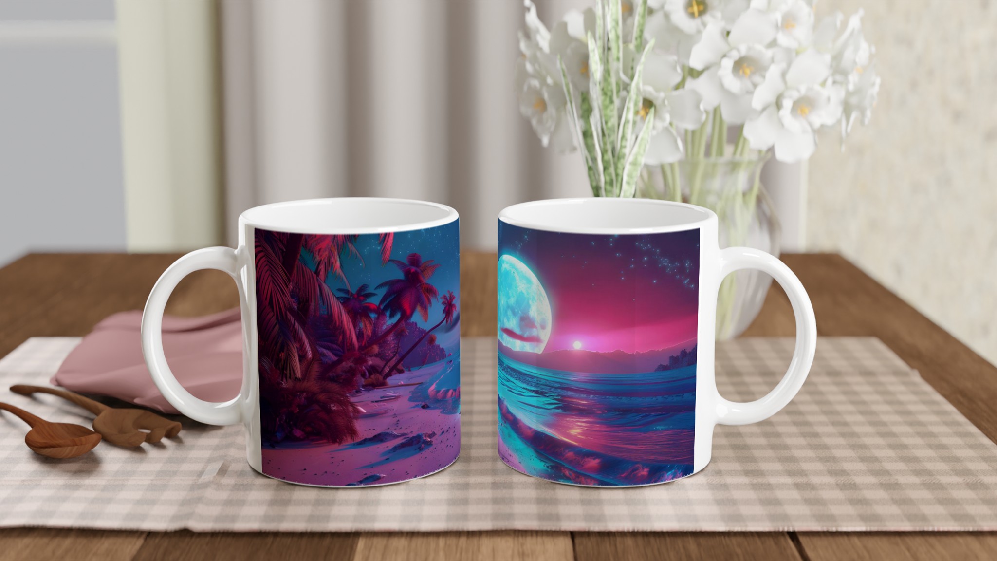 Neon Beach Dream 11oz Keramikmugg – Vibrerande Solnedgång & Månsken i Flerfärgad Keramik 10 39d5e0a9-2131-4acd-a162-0c2513bdf1b9