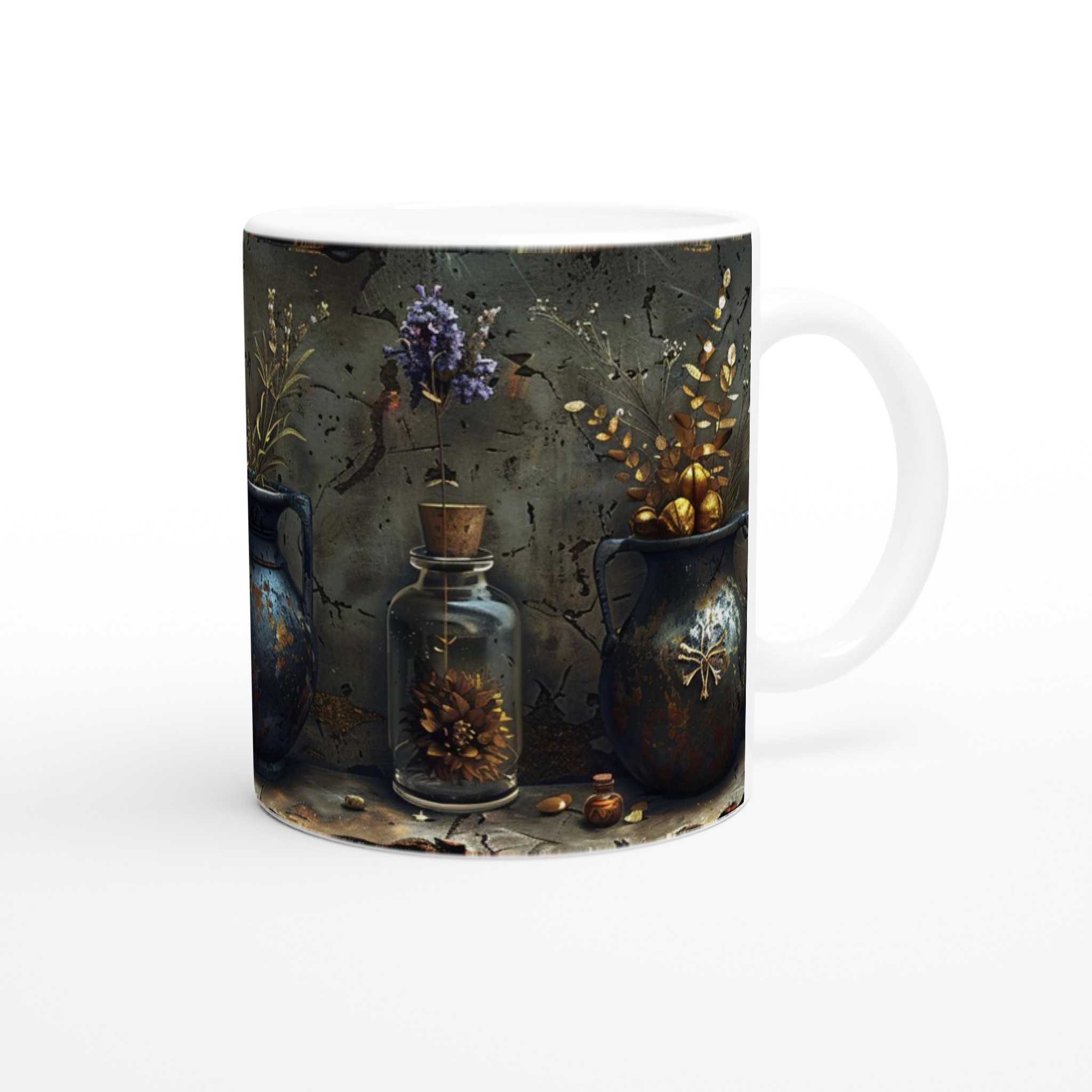 Alkemistens Skattkammare - 11oz Keramisk Mugg med Botanisk Konst i Guldnyanser 9 3a0e9f6d-4036-41fd-ada3-52ac74fa781c