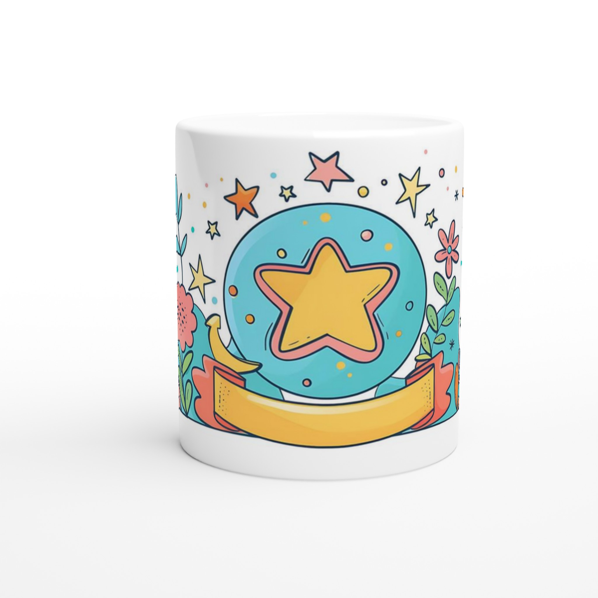 Färgsprakande Stjärndesign Mugg – 11 oz Keramikmugg i ditt val av 7 Livliga Färger 8 3a653c6c-a82a-48cd-bf4f-cec6680a8a17