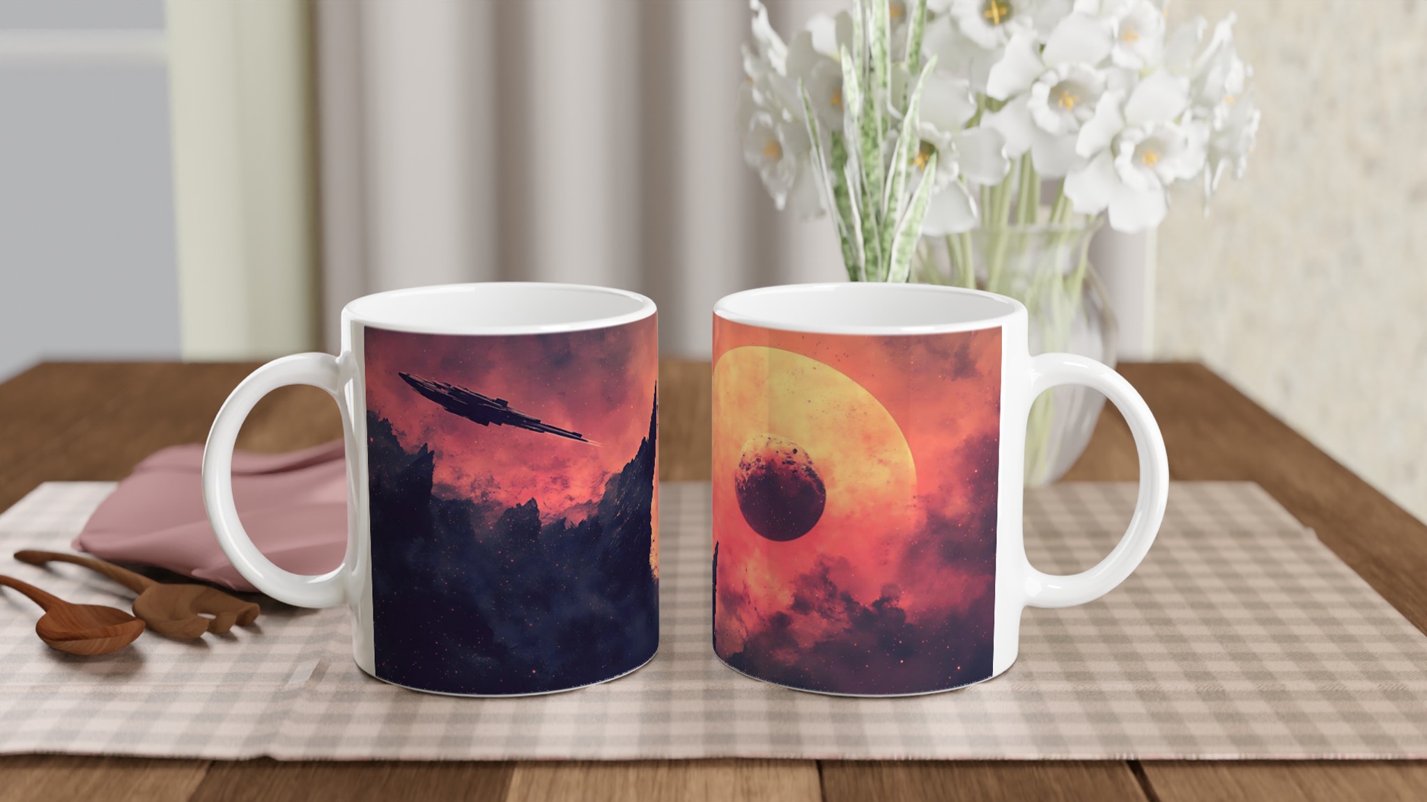 Kosmisk Rymdskepps Keramikmugg - 11oz Galaktisk Design i Flera Färger 10 3ab4d4aa-001c-4ead-ac9c-739342b882df