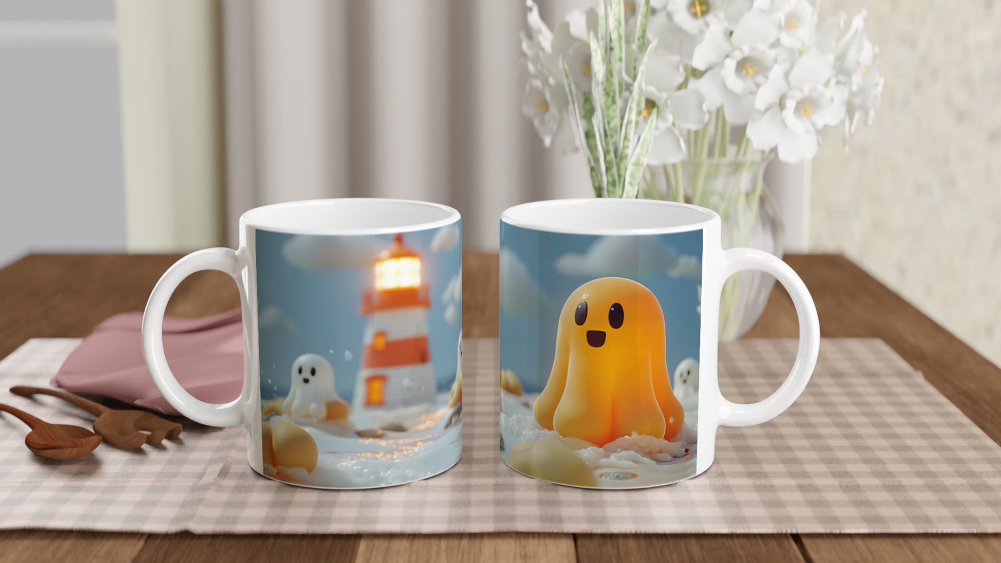 Söt Spöke Vid Fyren – Keramisk Mugg för Roliga Kaffestunder i 7 Färger 10 3b0a6248-620f-4131-a650-02a76216d51c