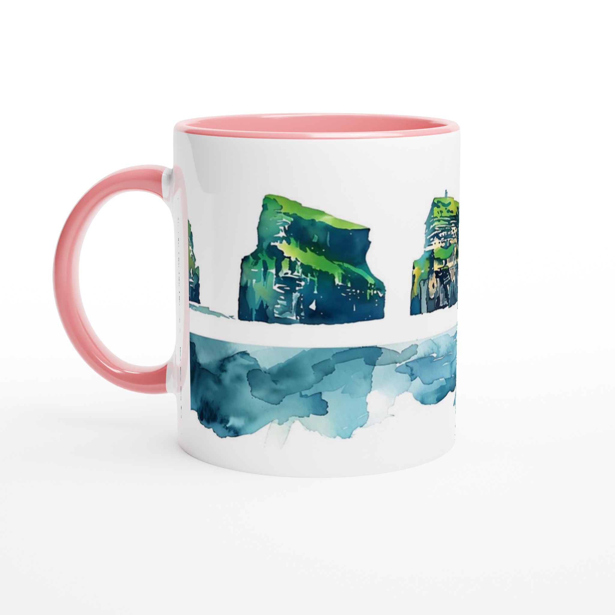 Klippkustens Charm: Akvarellinspirerad 11oz Keramisk Mugg – Välj bland 7 Färger! 6 3b364a5e-44dd-41c0-bdb2-69859af3f9ef