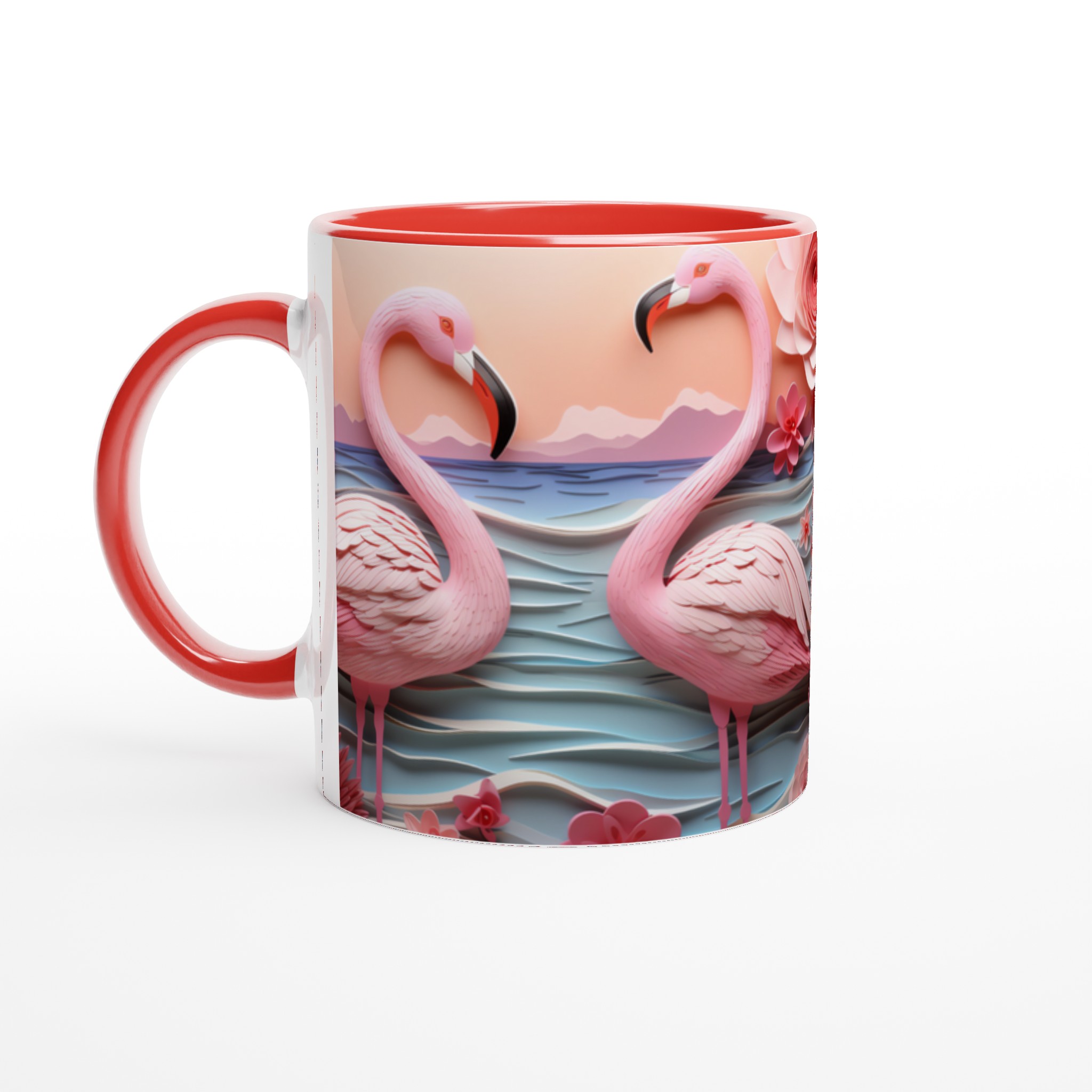 Flamingo Paradise 11oz Keramisk Mugg – Drömsk Design i Papperskonst Stil 2 3b60cbe0-99b1-4d13-9120-ddf922d6c3ab