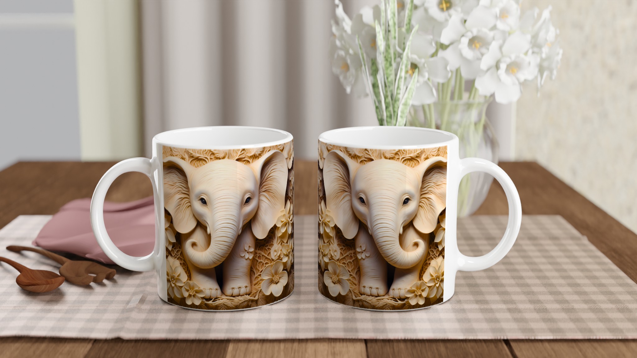 Elefant & Blommor 11oz Keramikmugg – Elegant Naturdesign i Din Favoritfärg 10 3bd306ec-e48f-4409-9076-cf4d884dac7b