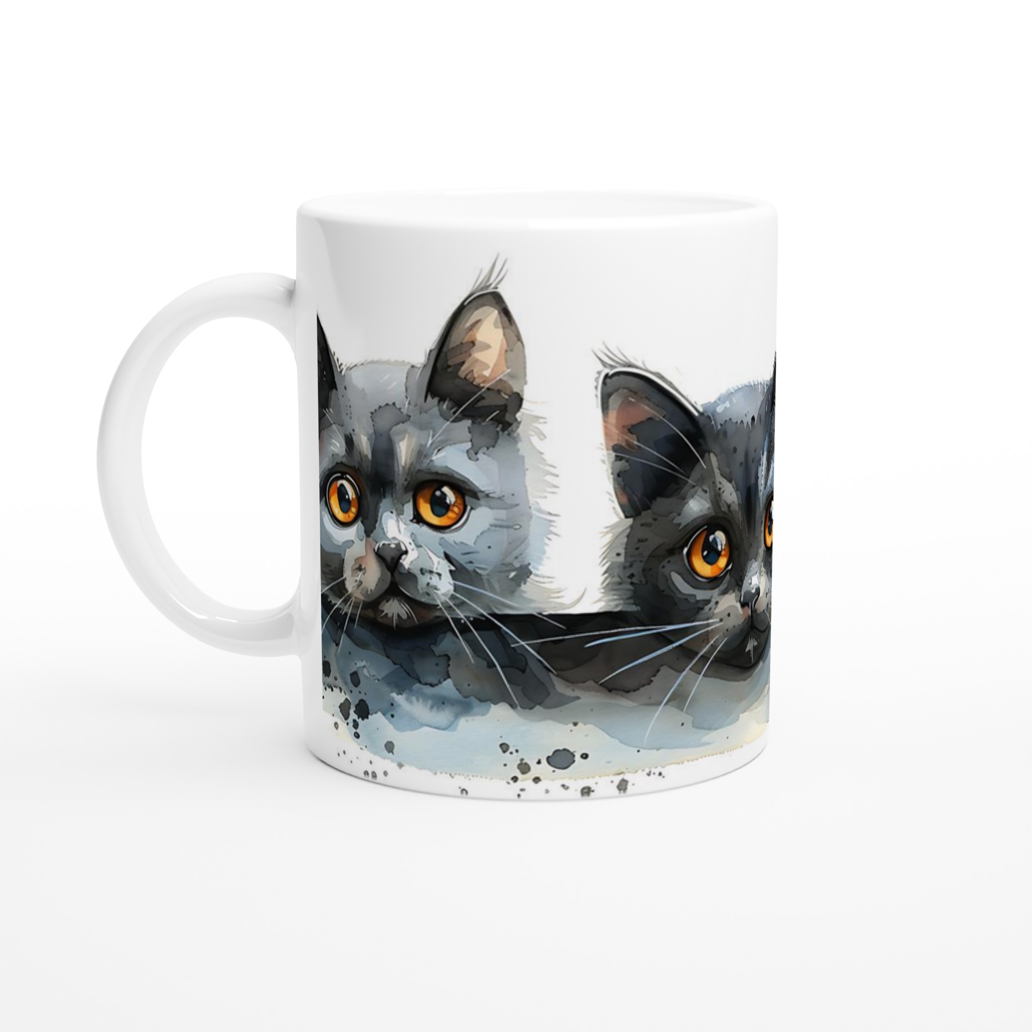 Nyfikna Kattungar Akvarellmugg – 11oz Keramisk Kaffemugg i Valfri Färg, Perfekt Present till Kattälskare 1 3bf3dcd1-f78d-4479-83ad-e036b2f6930d