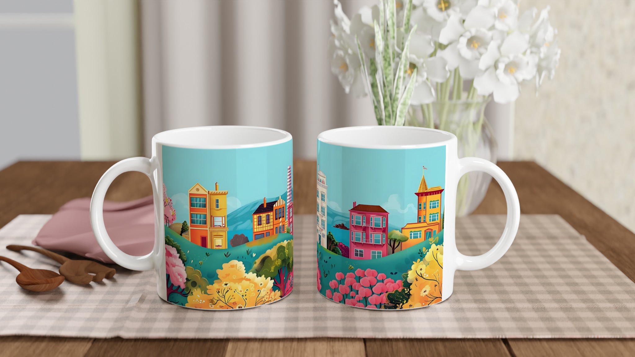 San Francisco Charm Mugg – Färgstark Keramikmugg med Stadssiluett och Lekfull Design, Välj din favoritfärg! 10 3bfc8a63-d9fa-4e6a-8f78-d06a5ffc94b5