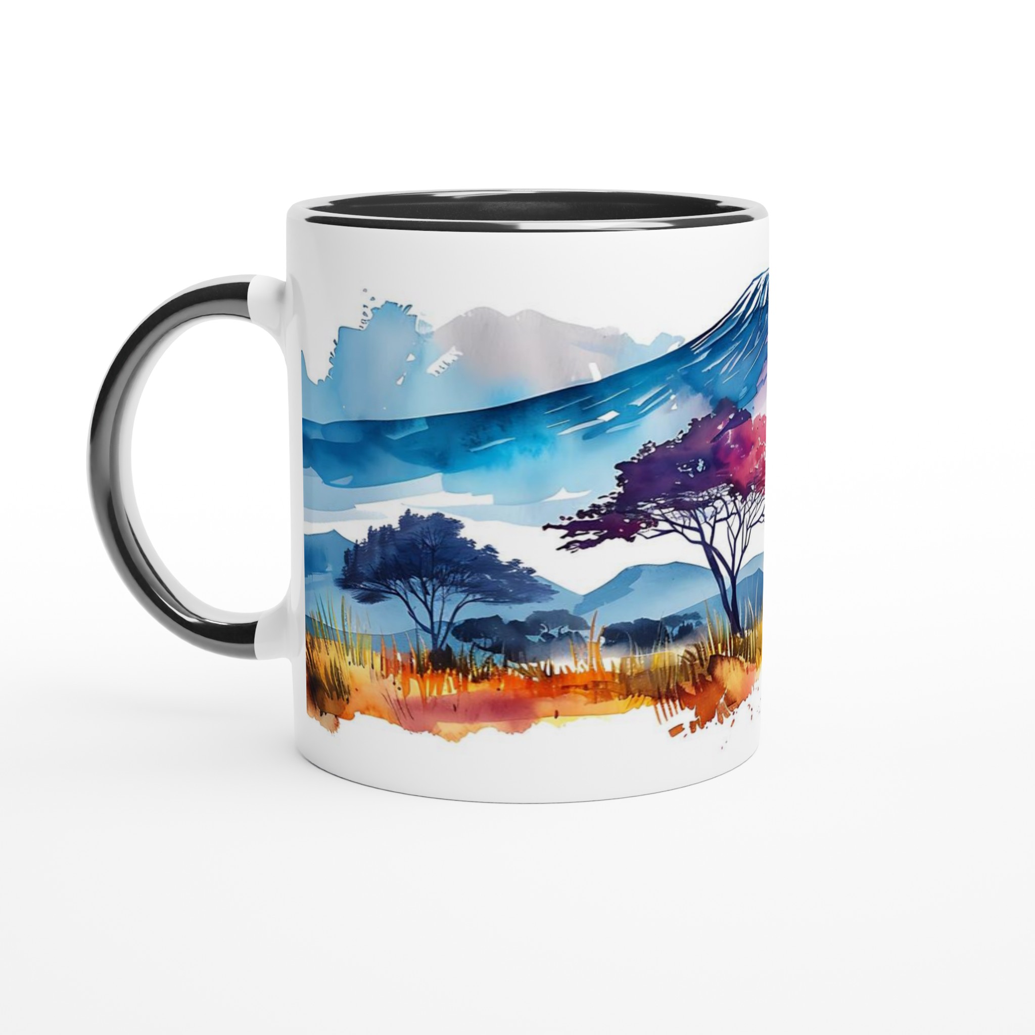 Akvarell Afrikansk Landskap Mugg - Levande 11oz Keramikmugg för kaffeälskare 7 3c27628e-67e3-4bc3-9dde-adf23f8b3559