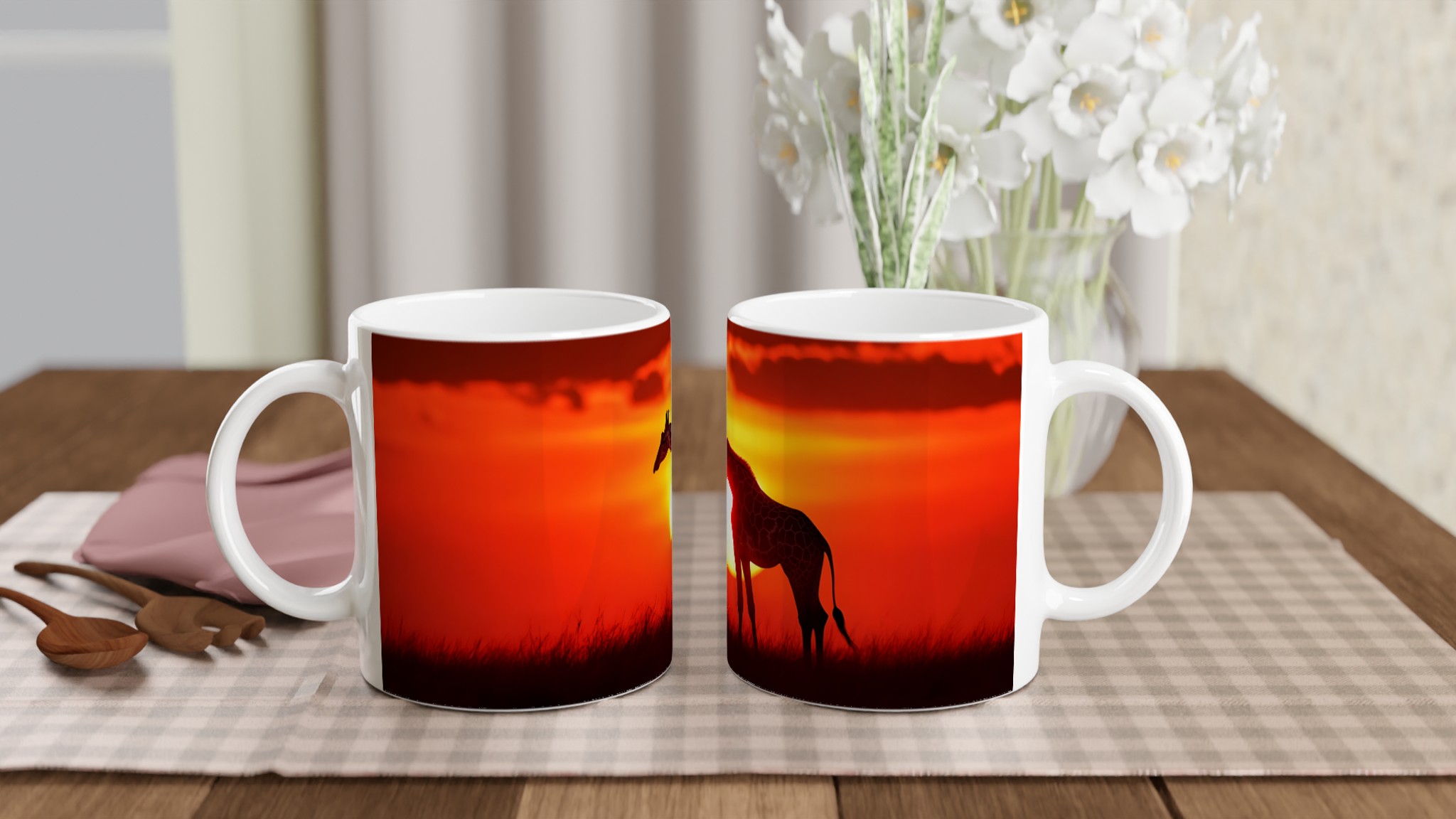 Giraffe Solnedgång Mugg – 11oz Keramisk Kaffemugg i Olika Färger 10 3c32a2b0-0f5e-4018-b0c7-7e03ac02bf8e