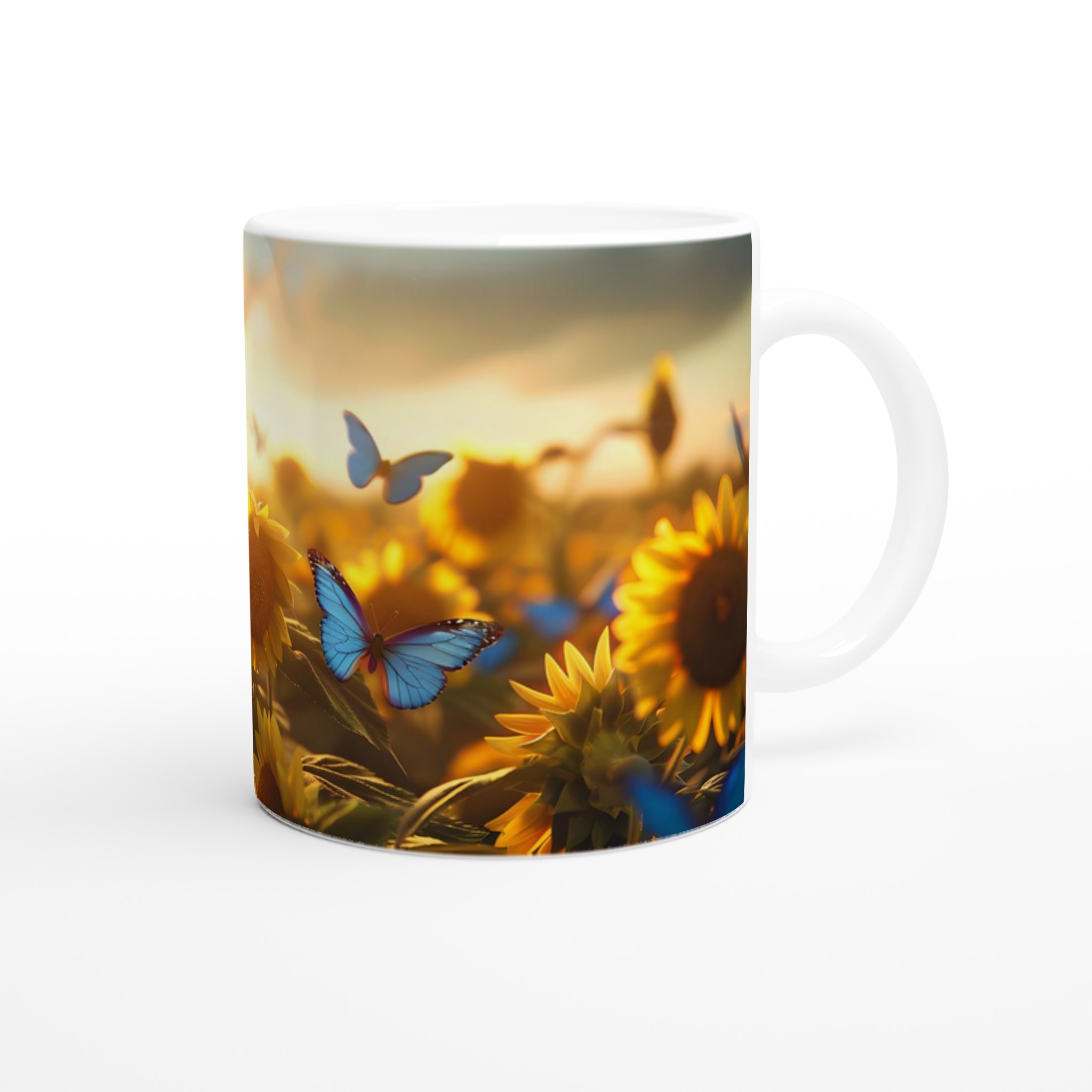 Solrosfält med blå fjärilar 11oz Keramisk Mugg – Drömmer om Sommar 9 3c5f3e96-094f-4884-a3bc-fffc05927f3f