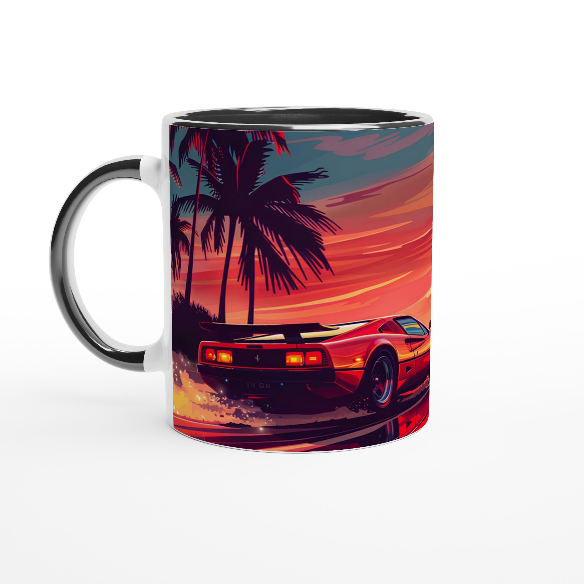 Retro Sunset Sportbil – 11oz Keramikmugg i ditt val av 7 levande färger 7 3c677d6a-ec61-4b6c-98d0-8c11968456d9
